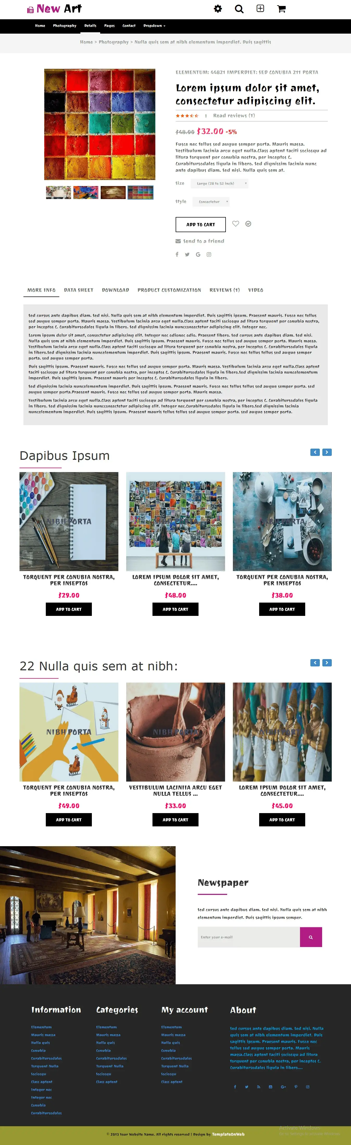 New art bootstrap details page