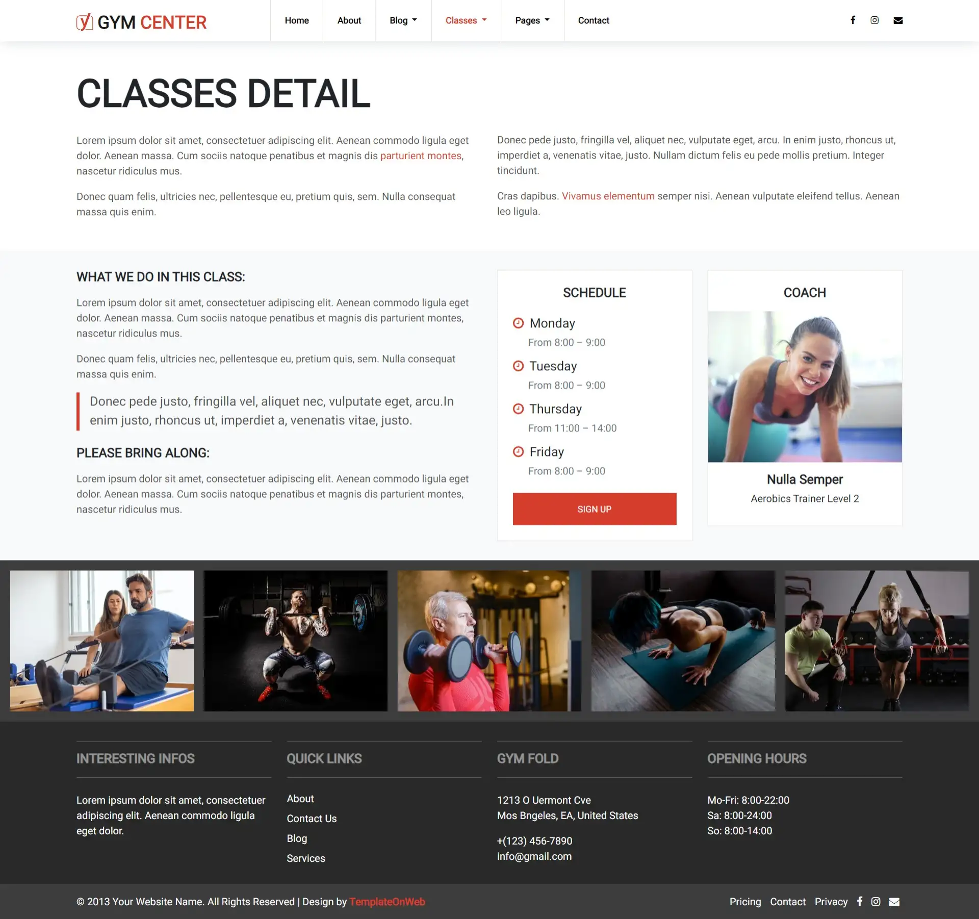 Freestyle training class details html