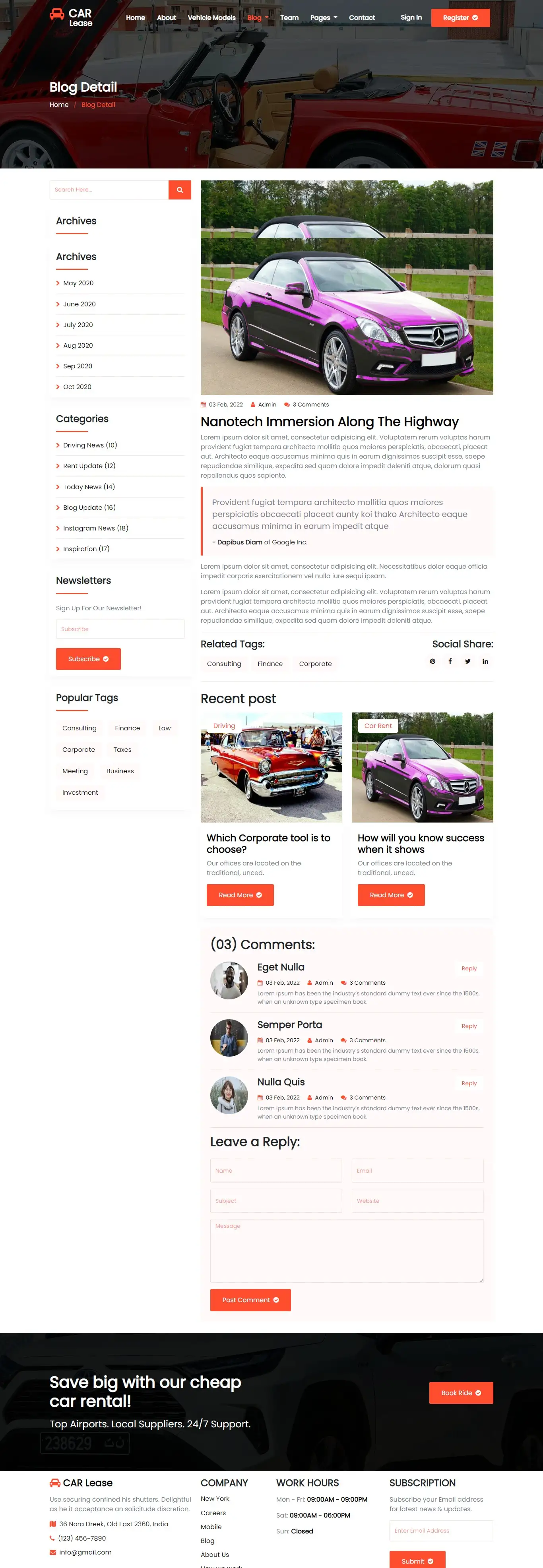 Rental car drive blog details html