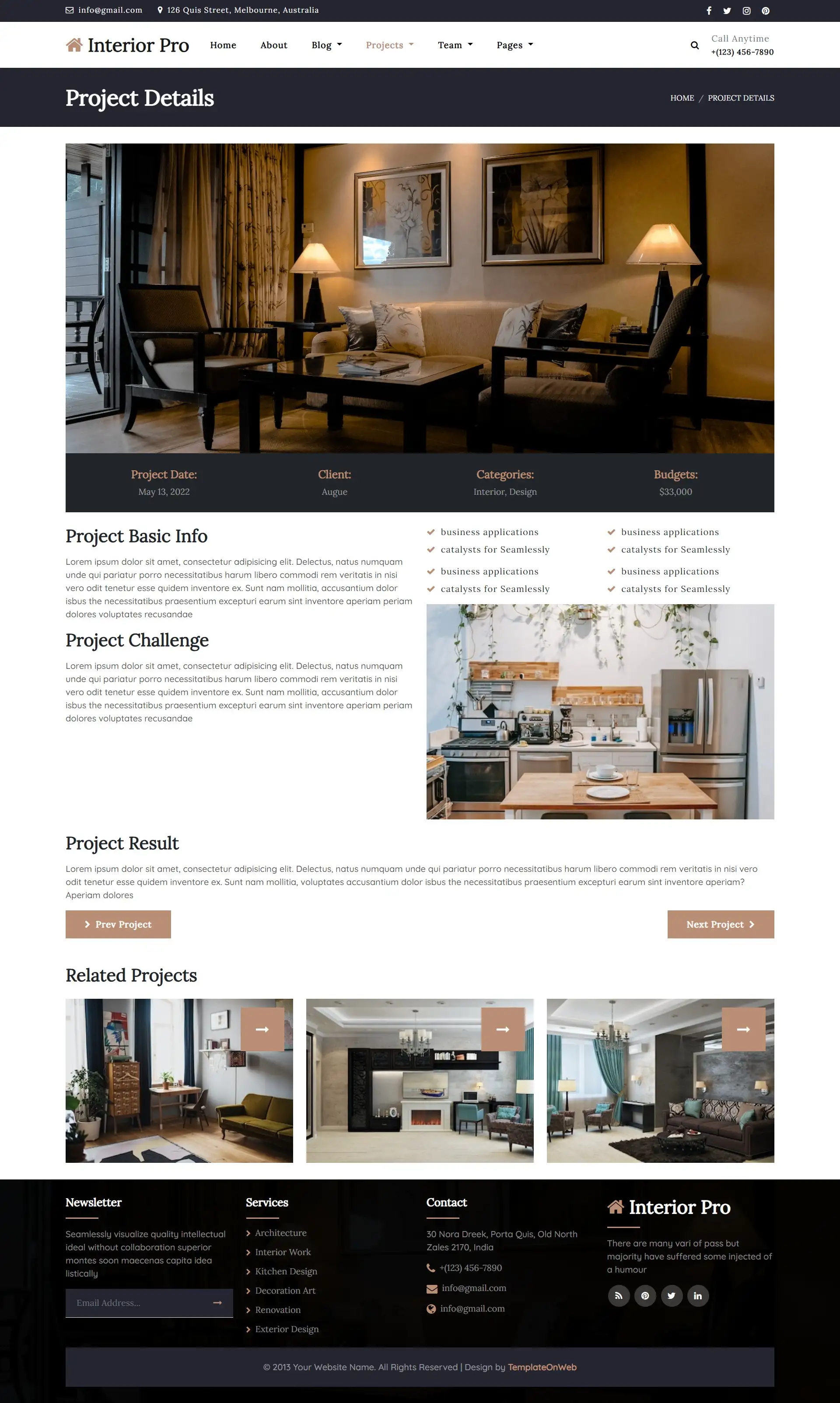 Home decorator project details page html