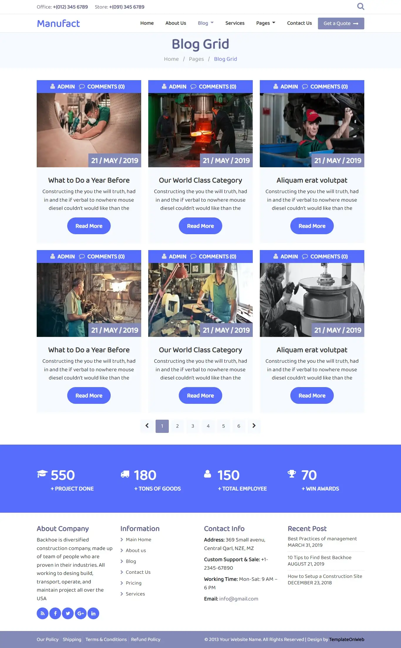 Manufacturing blogs bootstrap