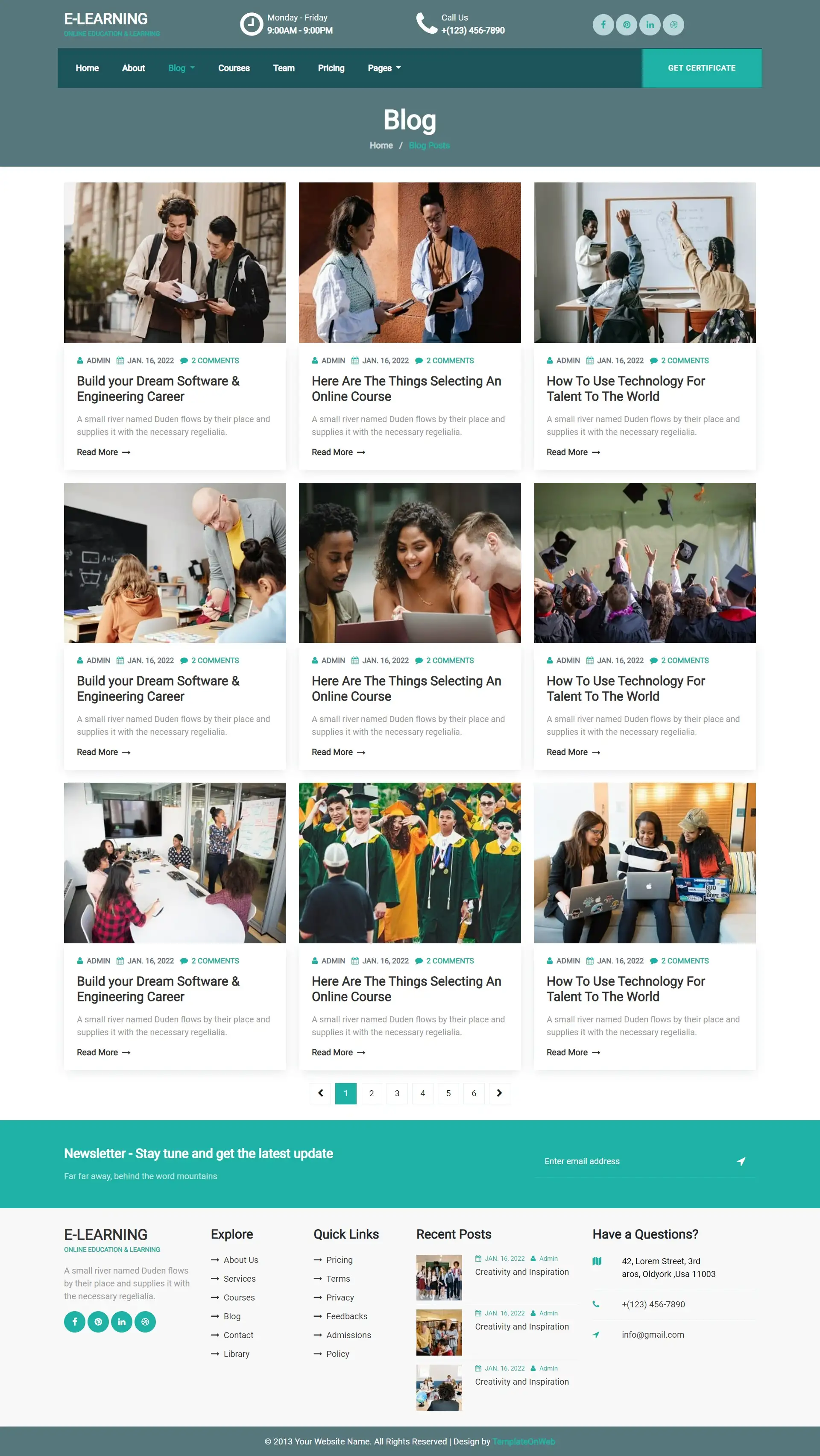E-learning blogs html bootstrap5