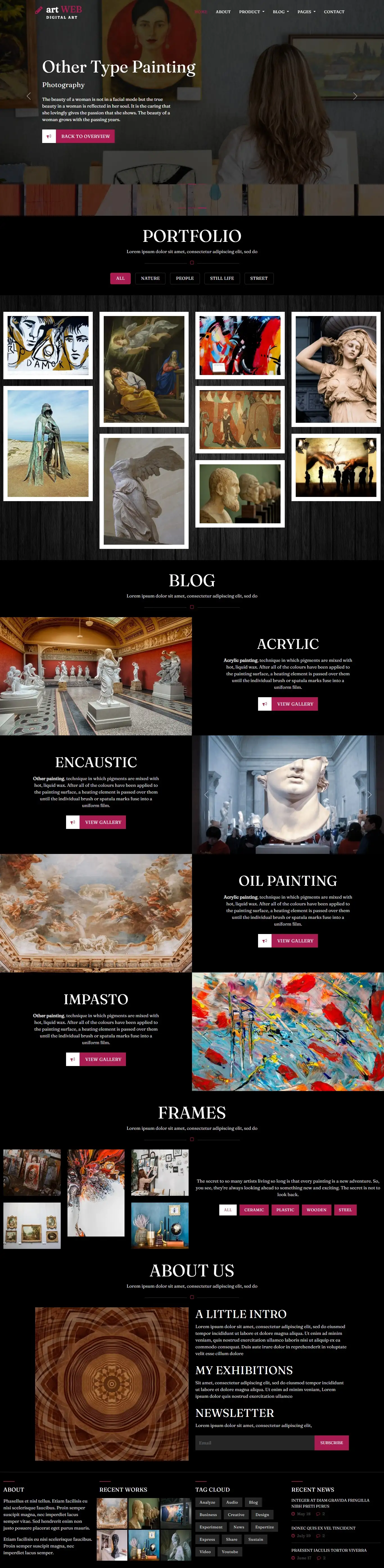 Painting company website template home page