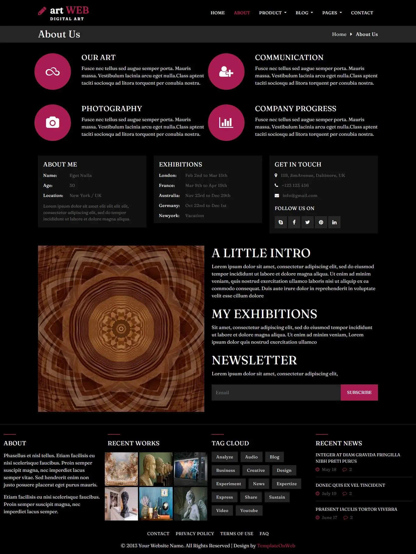 Painting HTML website about us page