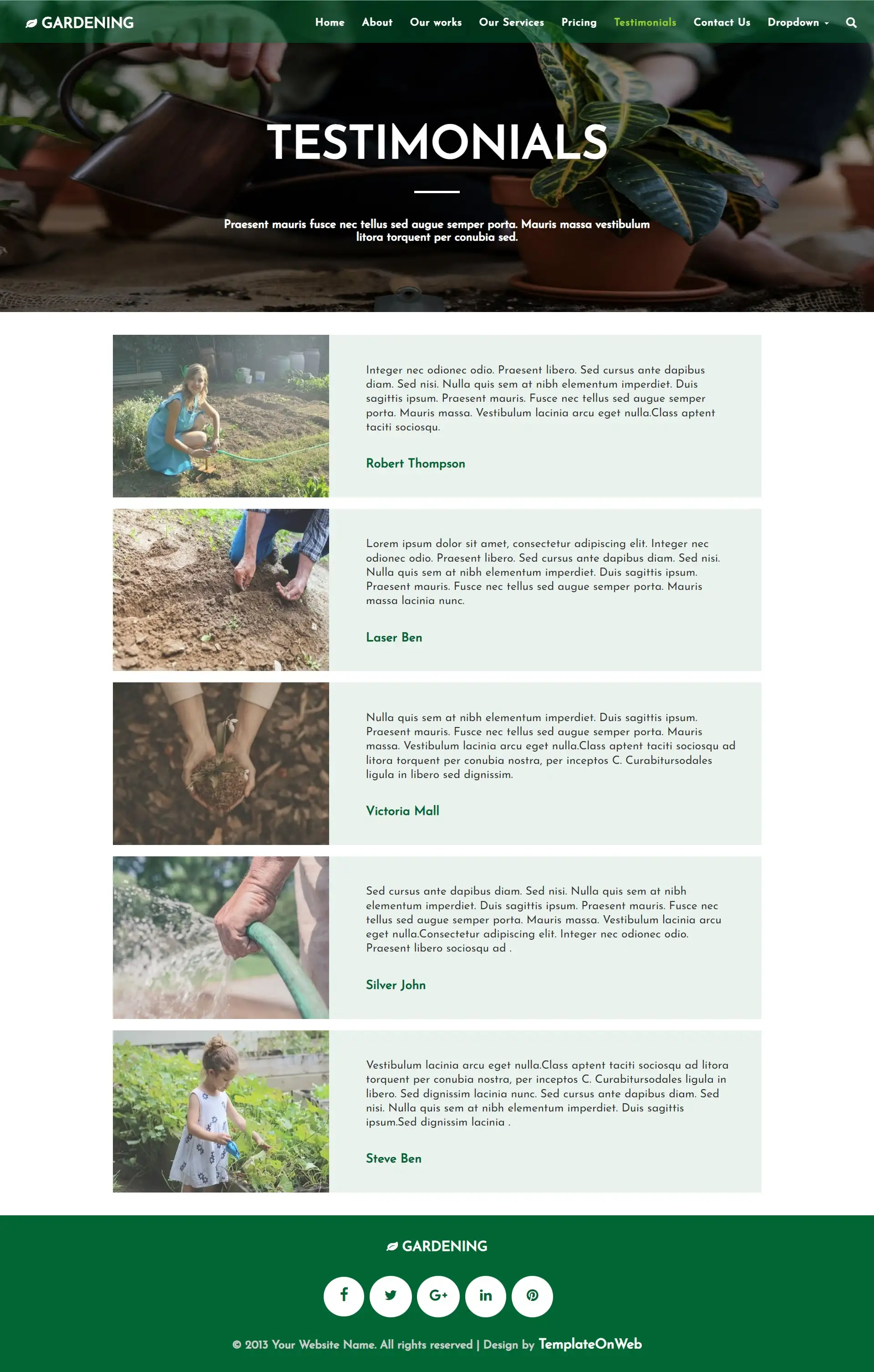 Garden design tips page web design