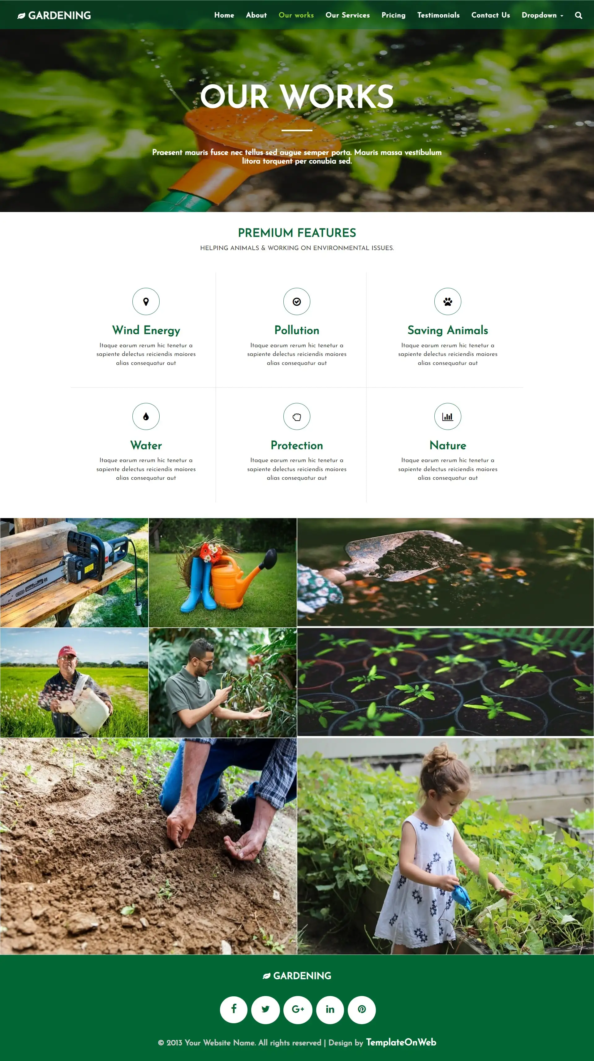 Prune and mulch plants work page html
