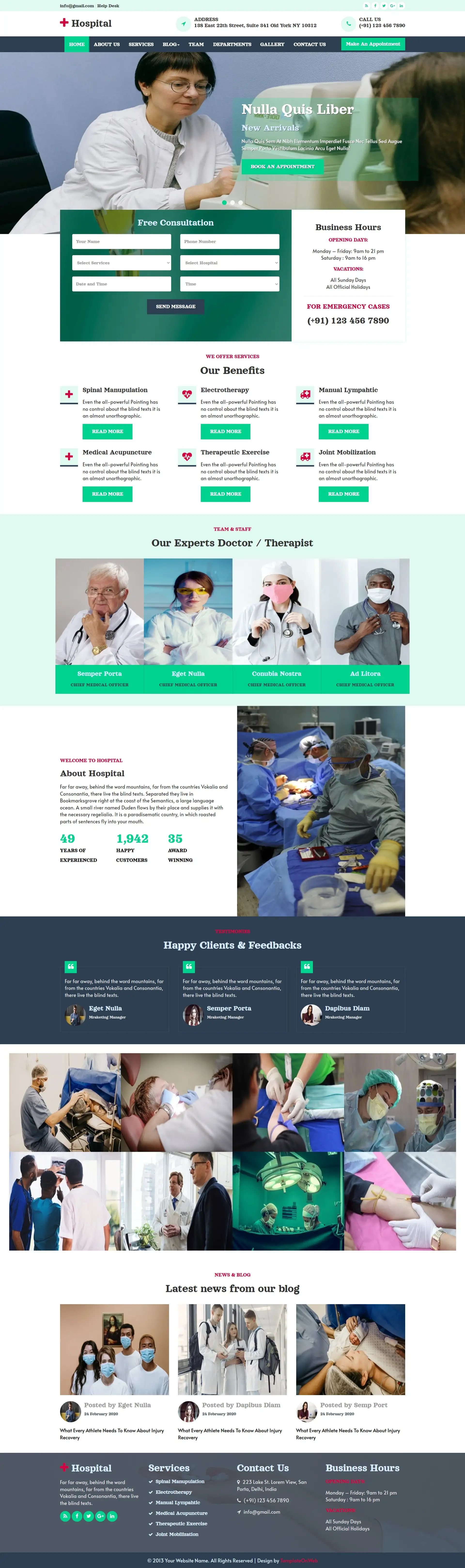 Hospital website templates free html download
