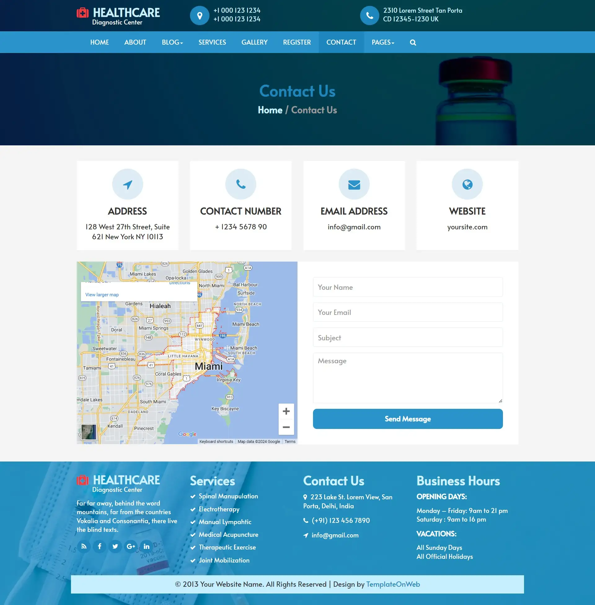 Healthcare clinic contactus form responsive html