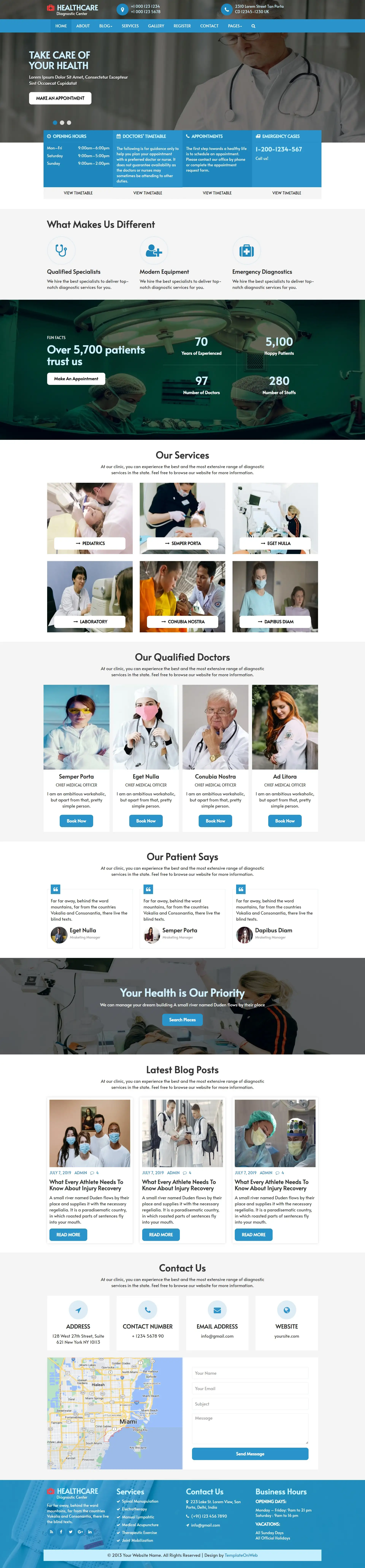 Healthcare website template home page html