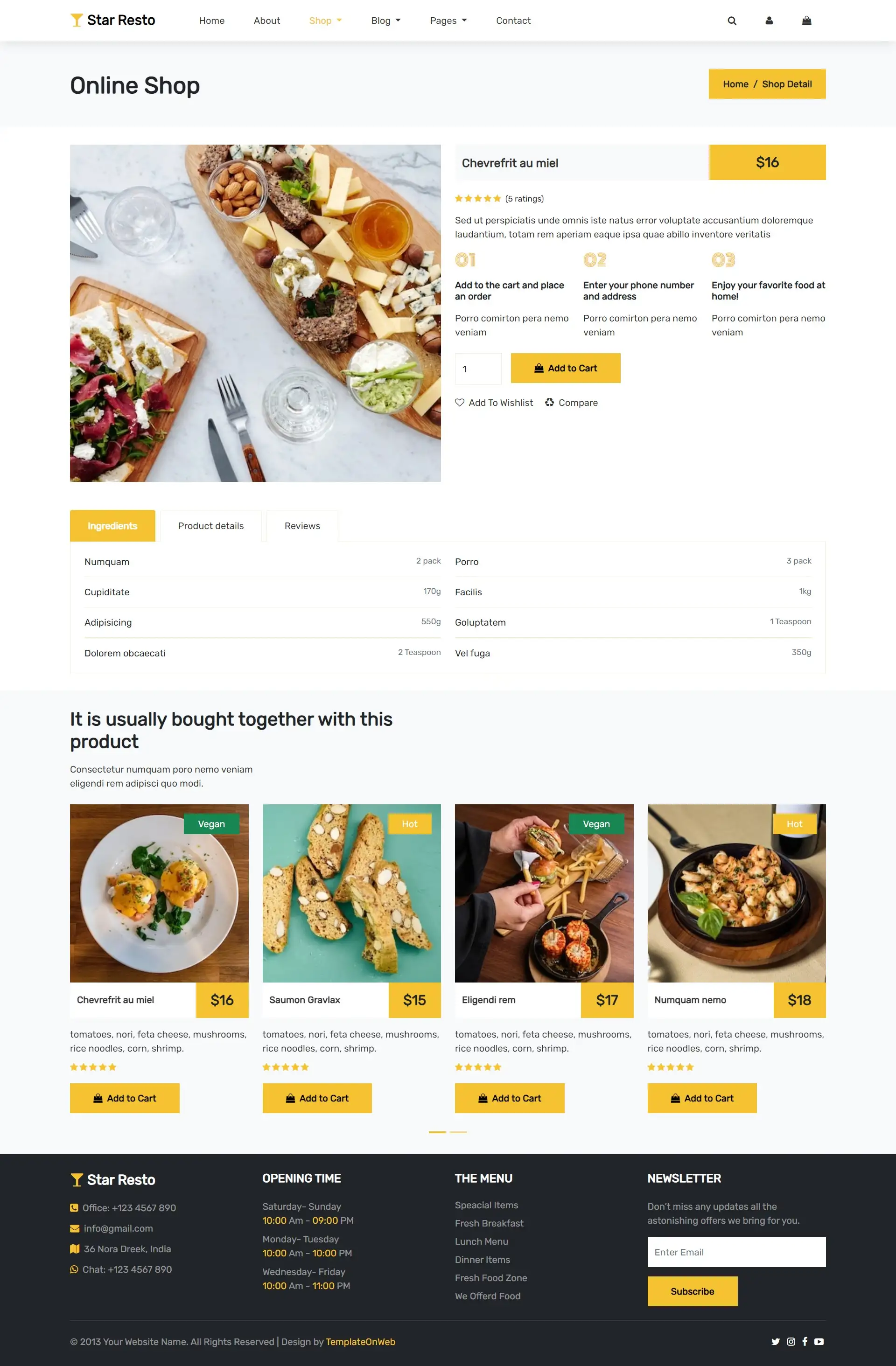 Restaurant food booking online bootstrap