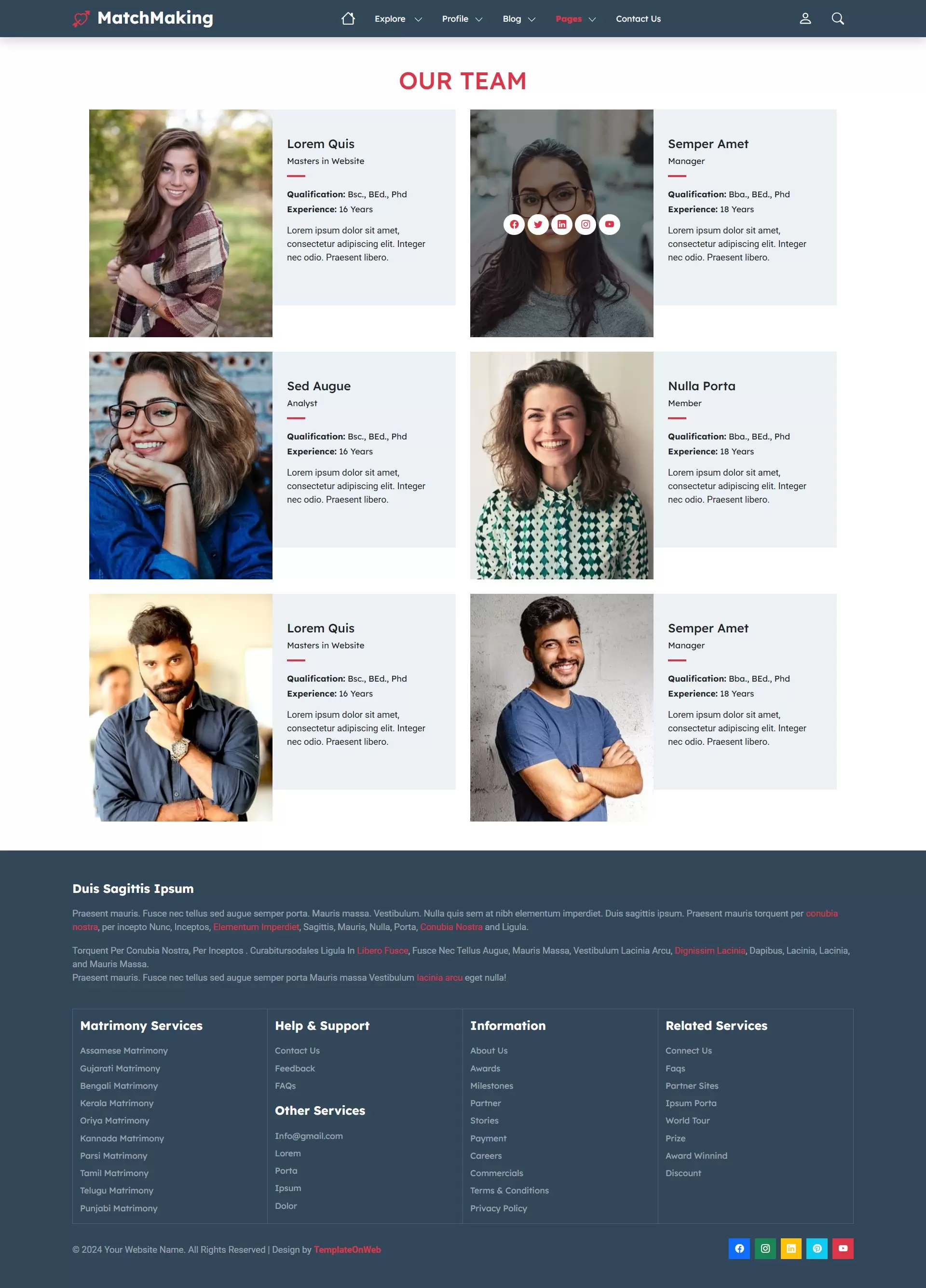 Teams dedicated to assisting members in finding their perfect match