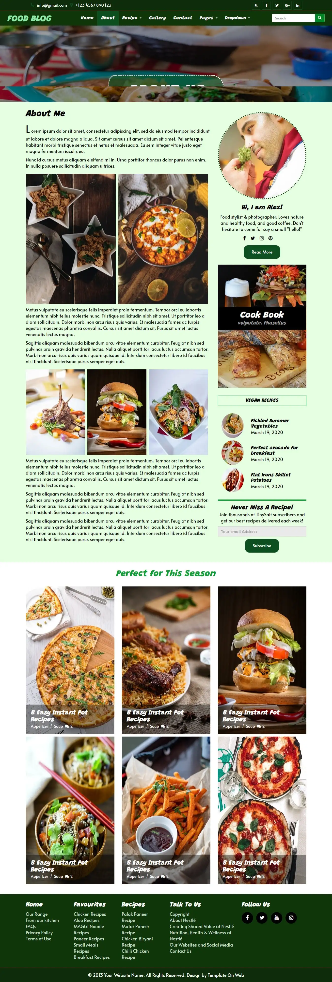 About head cook details html template