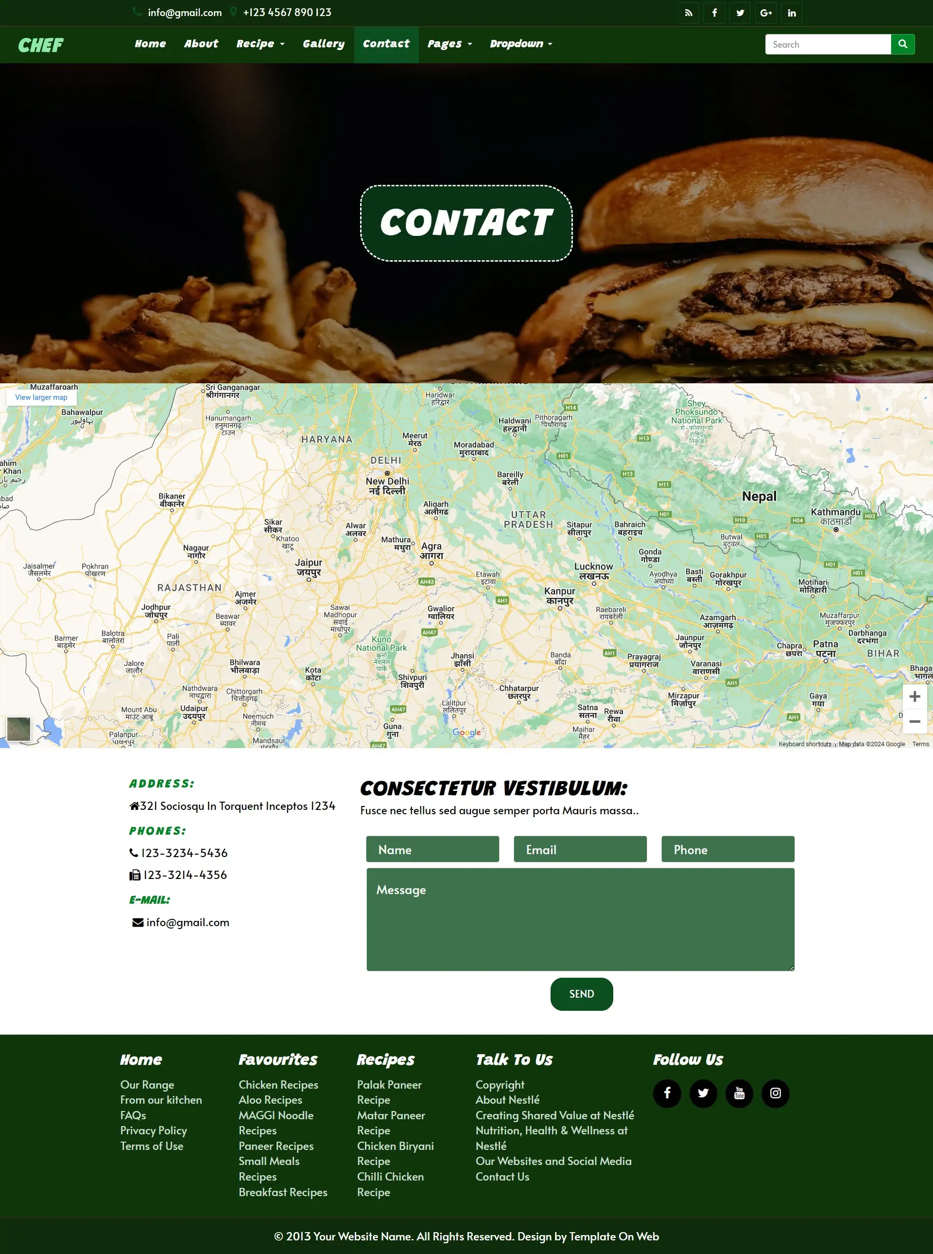 Chef contactus page html