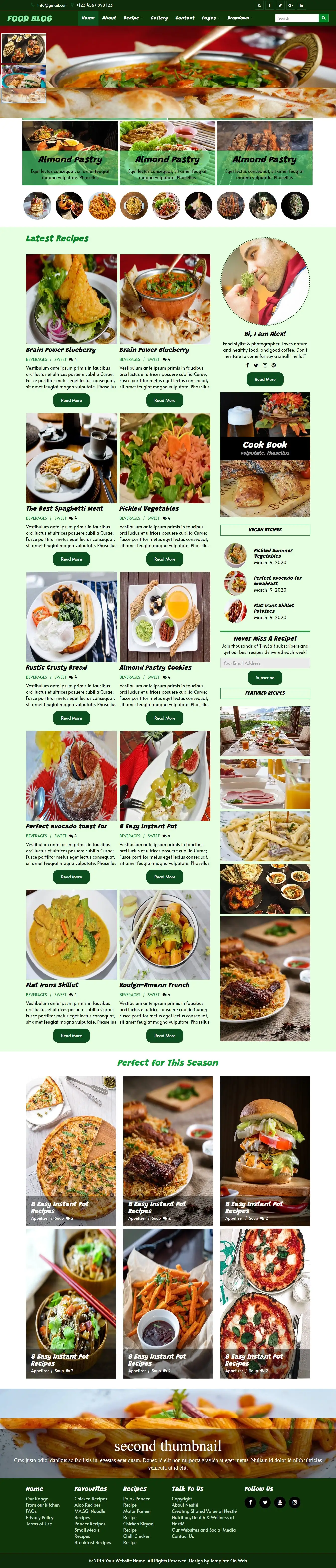 Chef website template home page