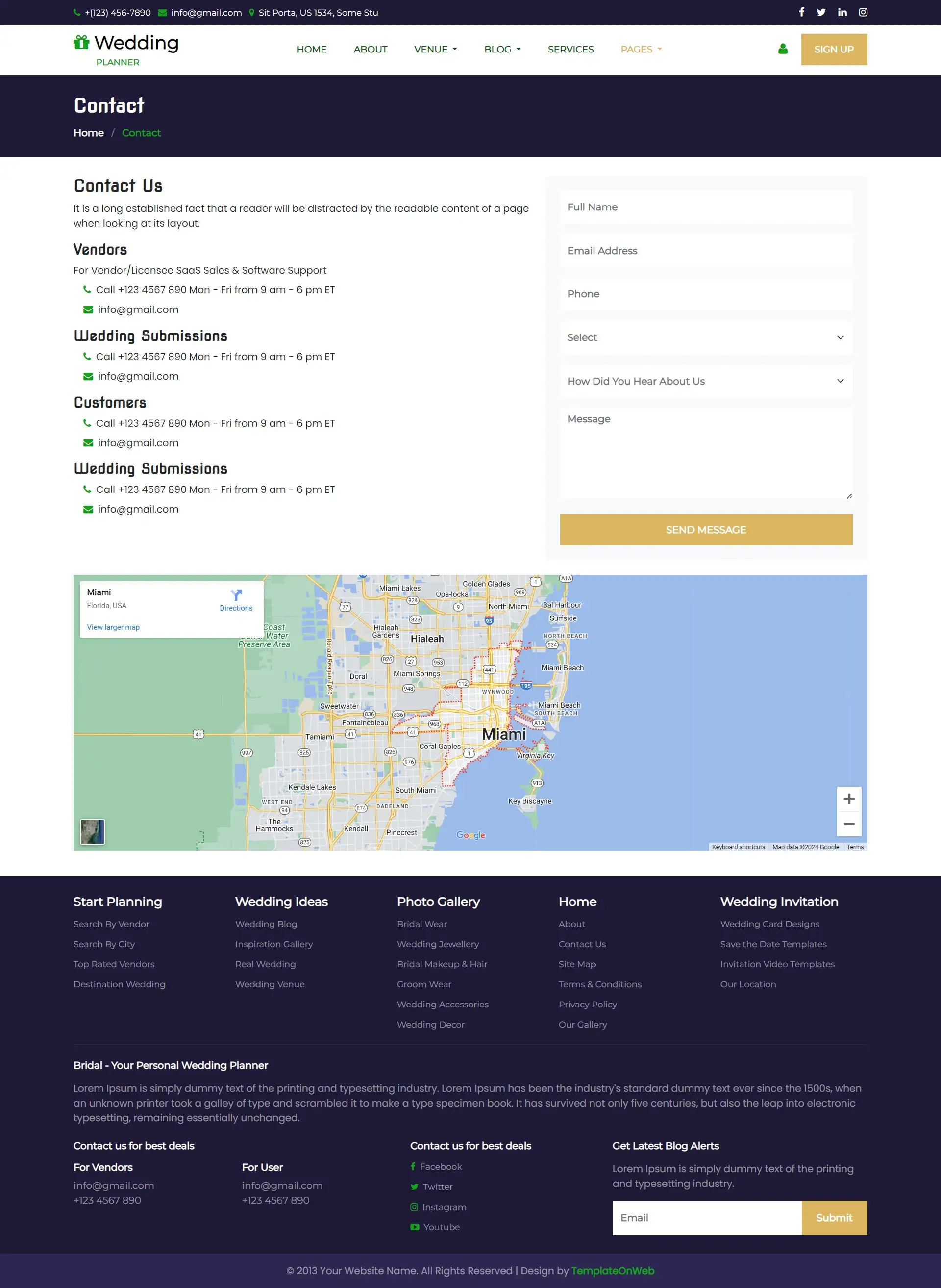 Engagement ceremony organizer agency contactus page