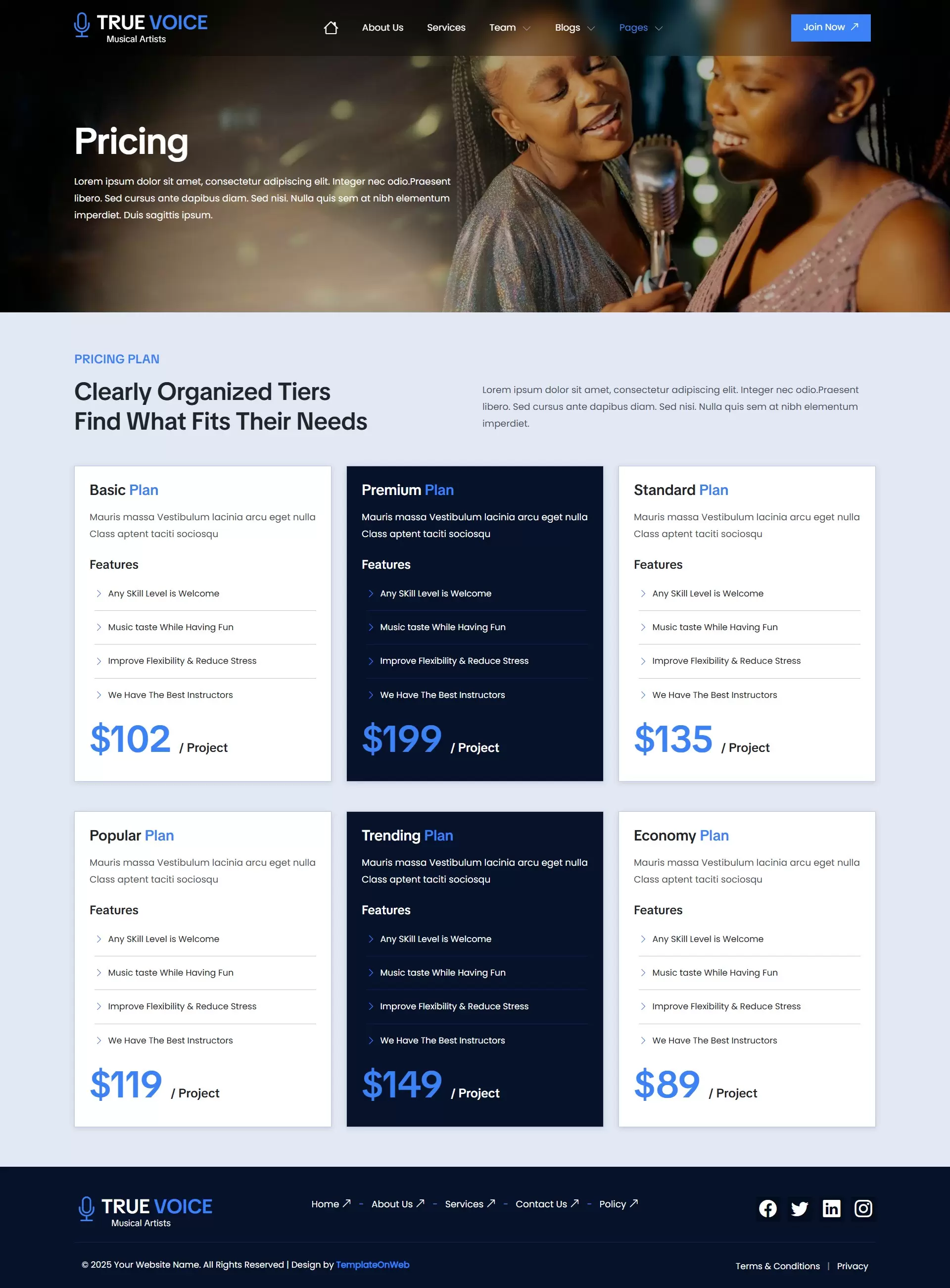 Subscription packages for music production services