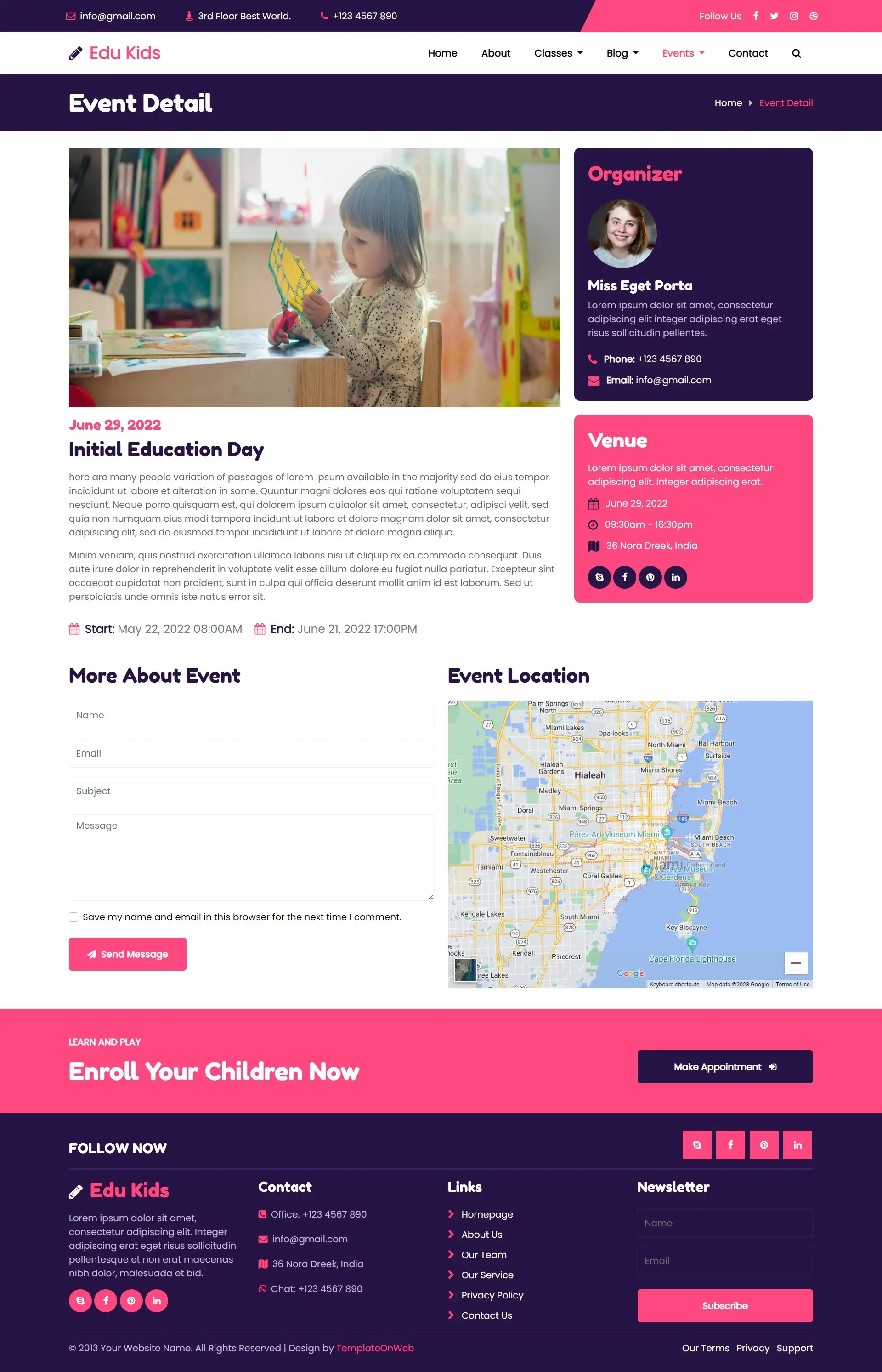 Nursery school event details