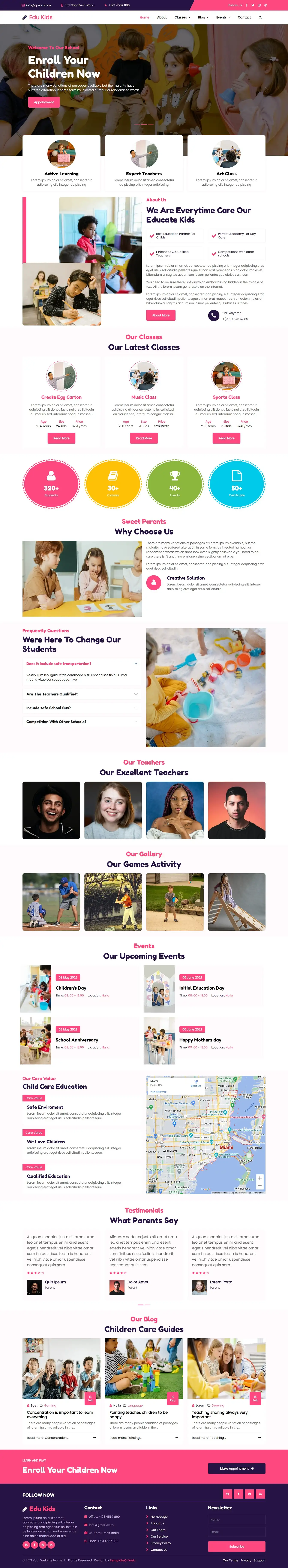 Kids education web template home