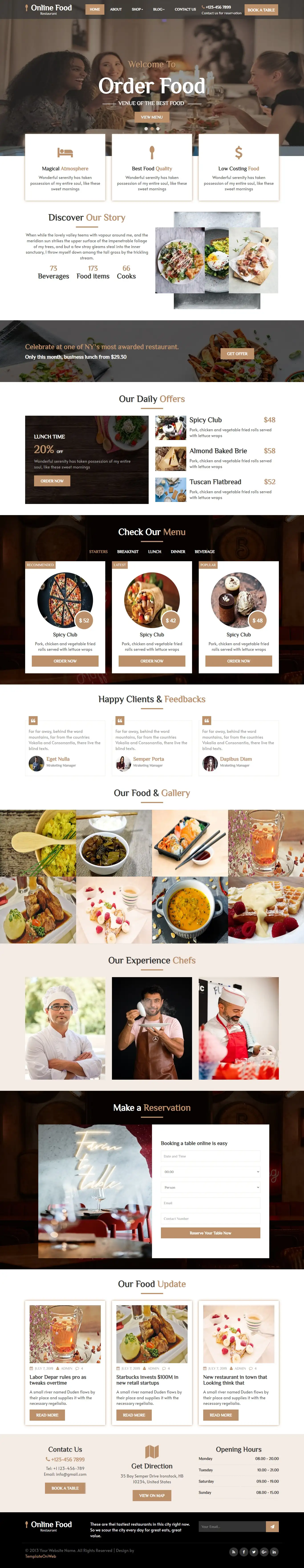 Online food ordering template home html