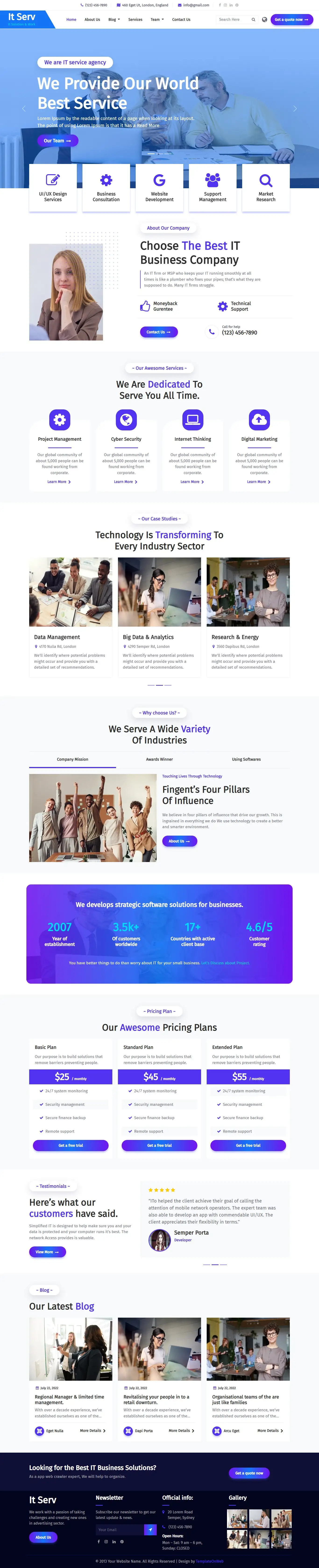 Information technology company html template