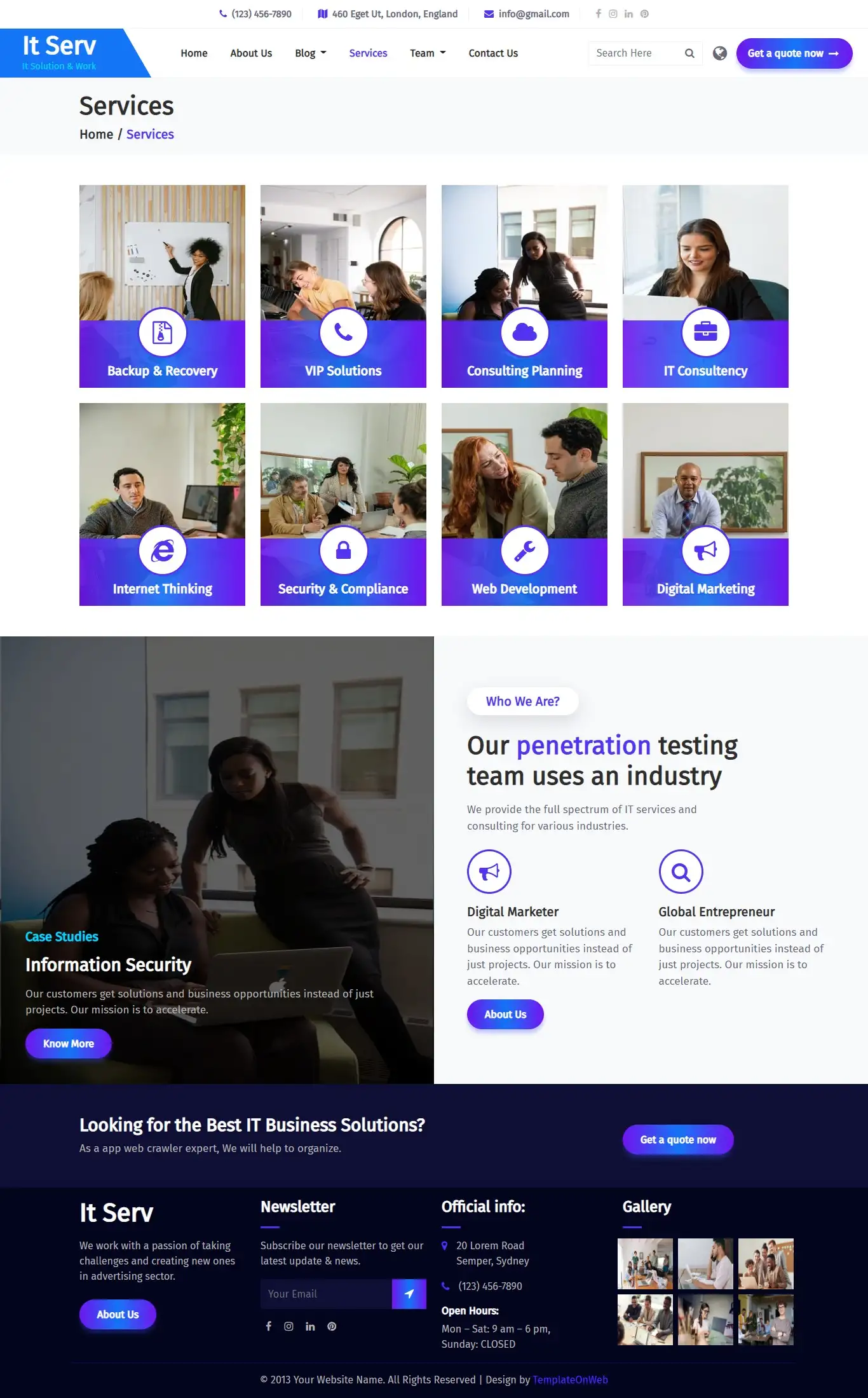 Software development company services page bootstrap 5
