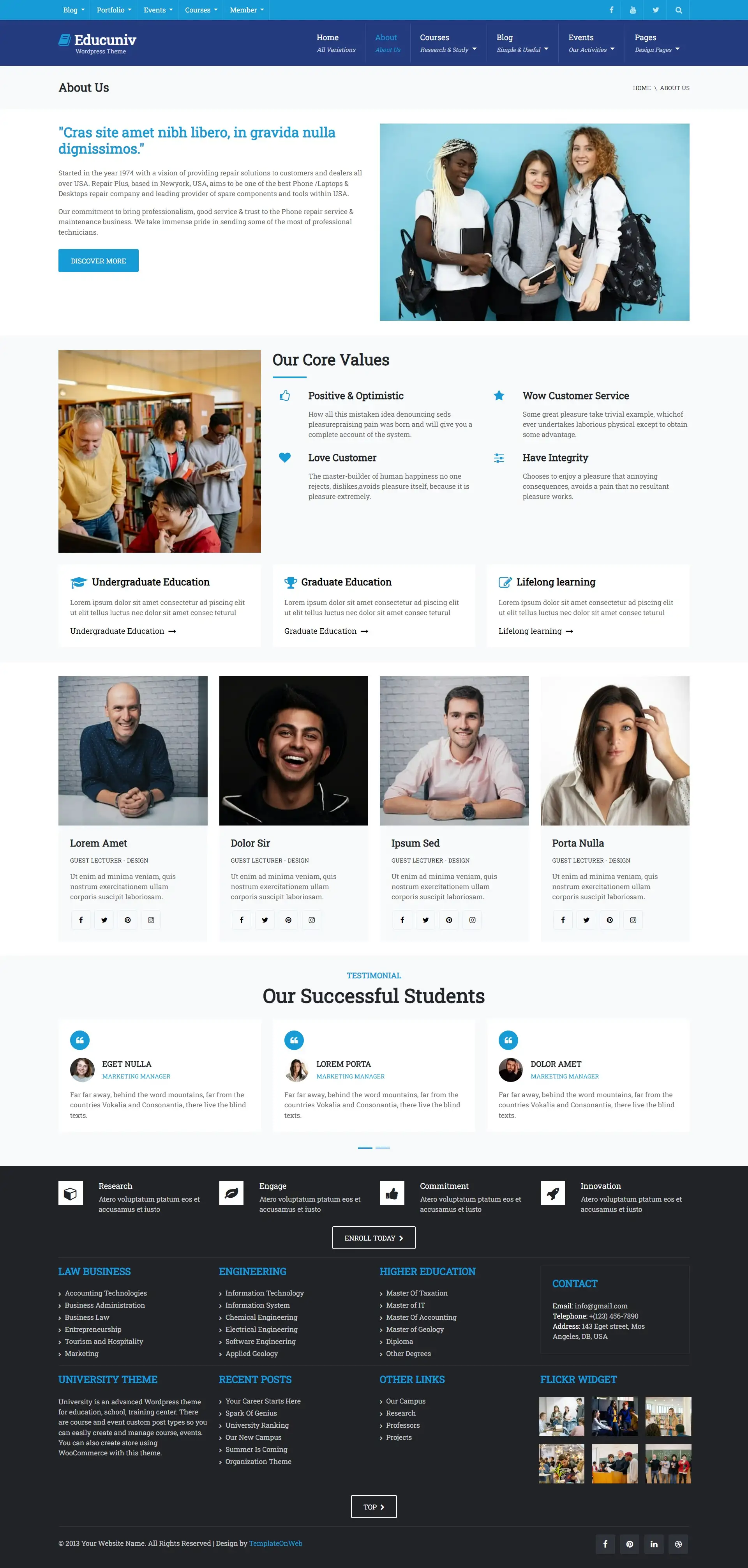 Education school about us page