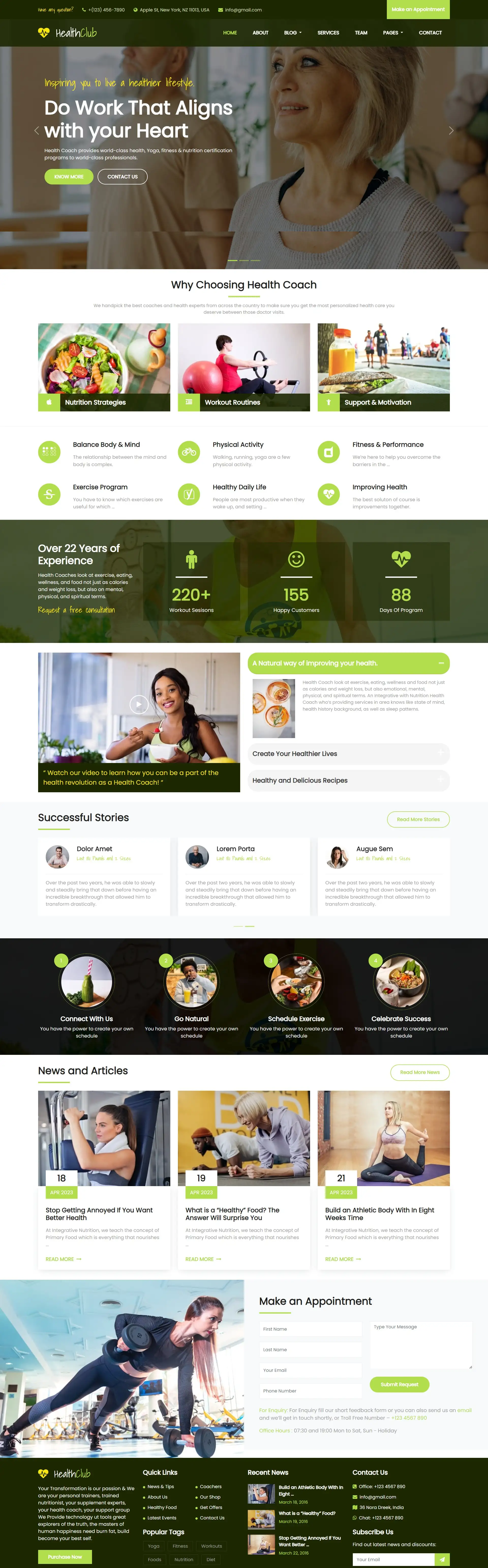 Health website template bootstrap5