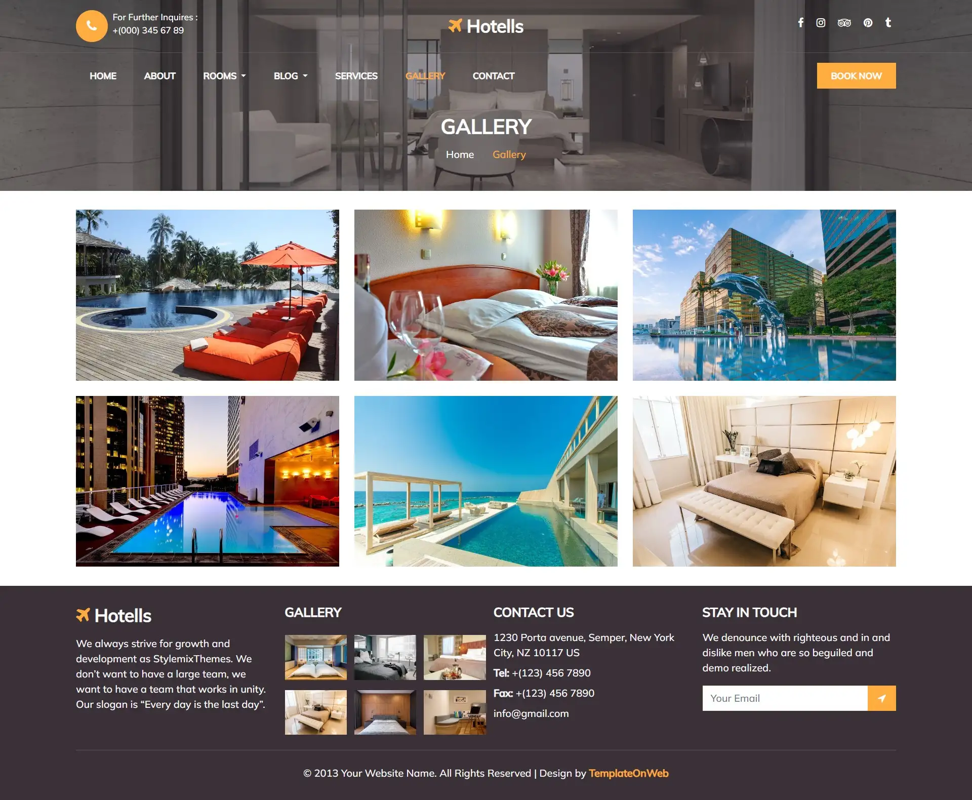 Hotel room type image gallery jquery