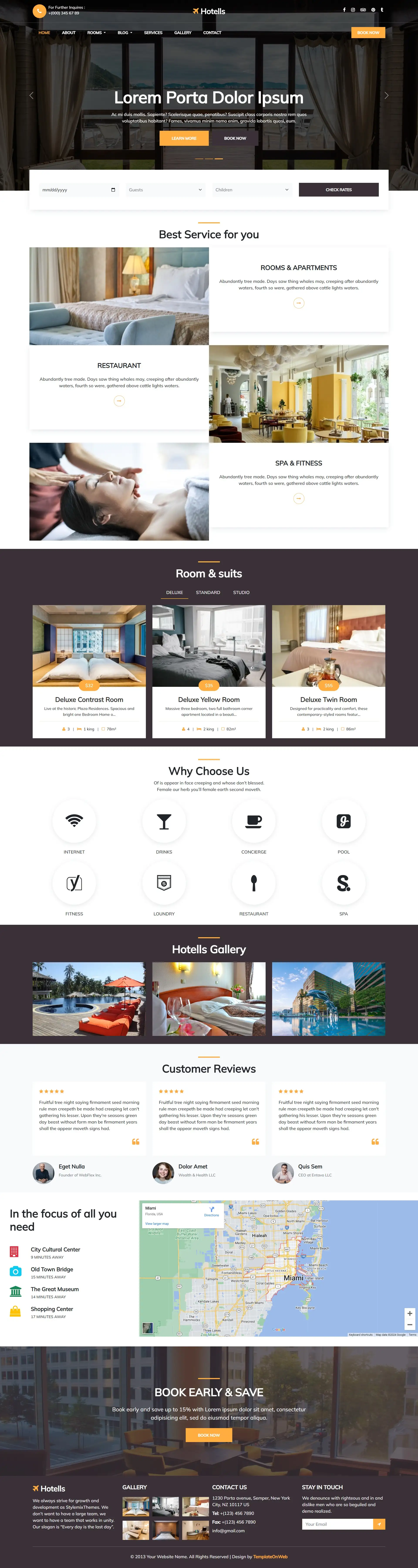 Hotel website template responsive html