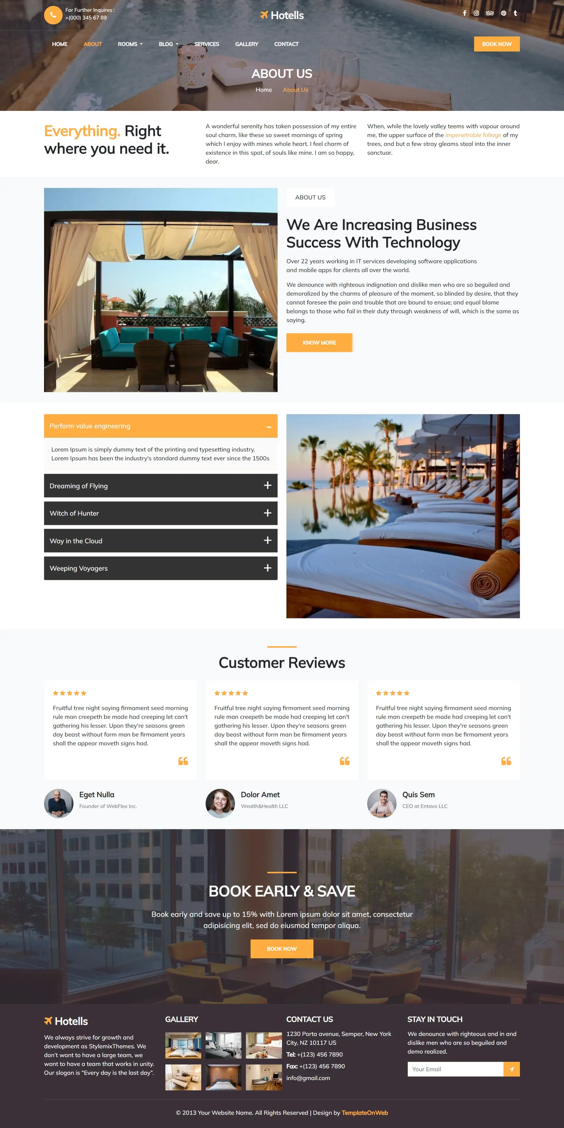 Information about hotel web html
