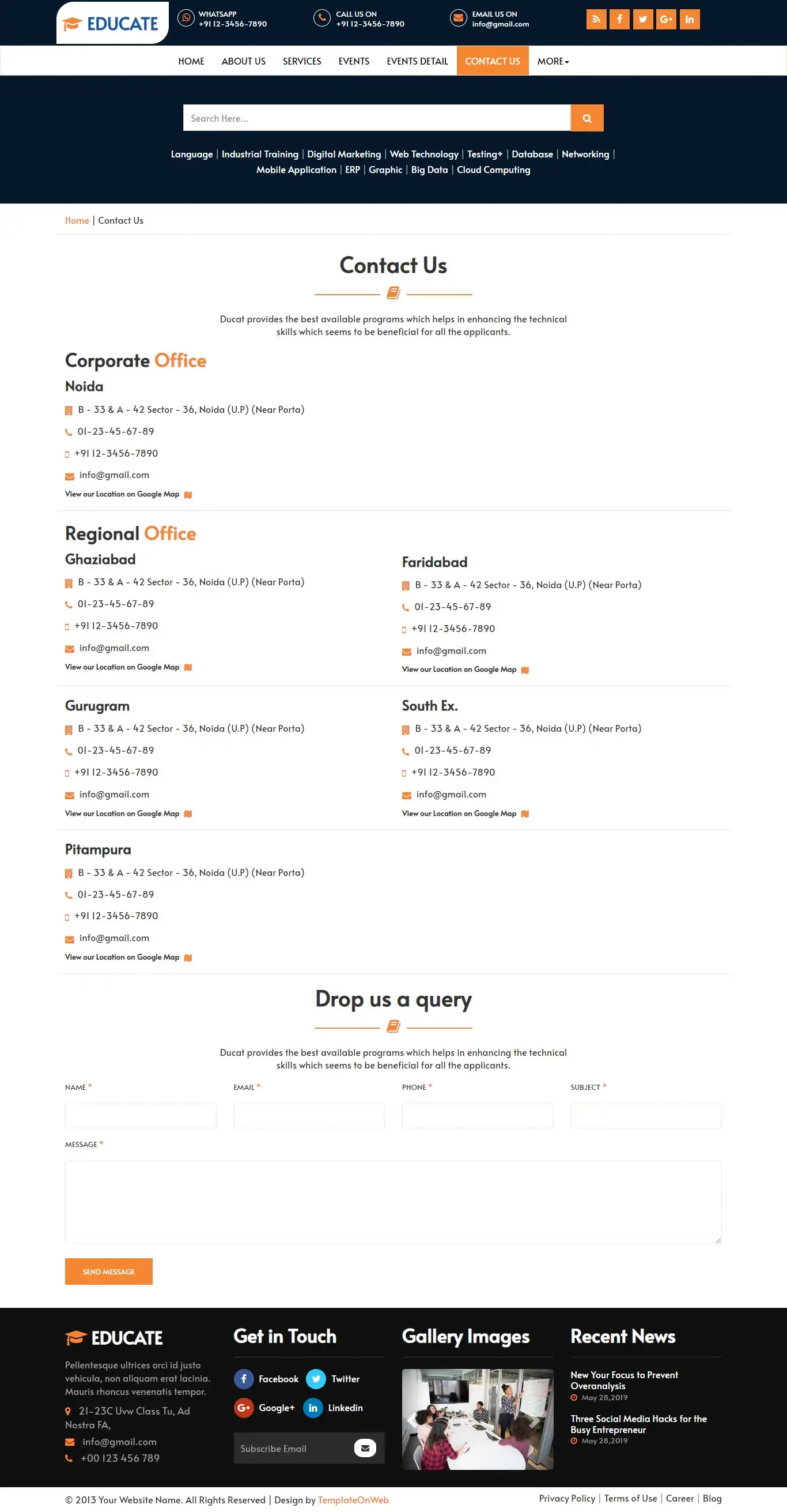Higher education center contact details