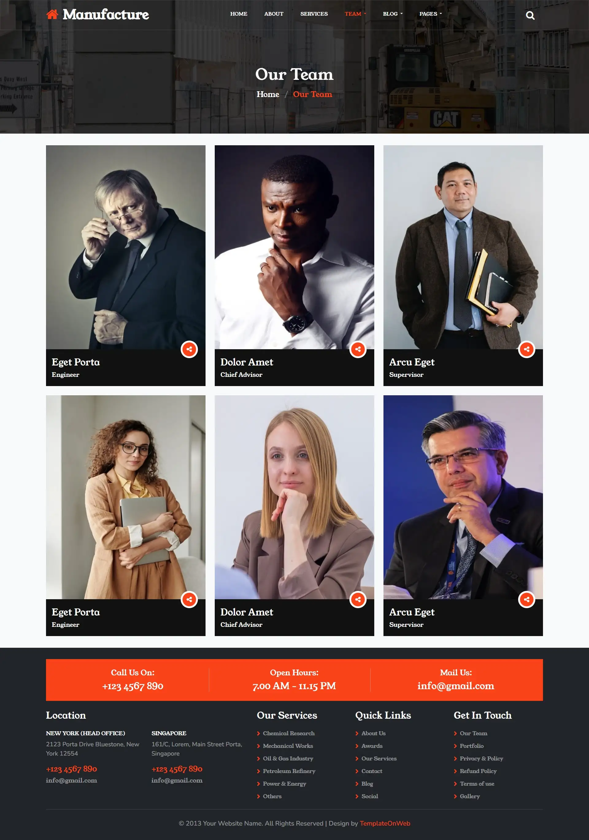 Manufacturing products teams page html