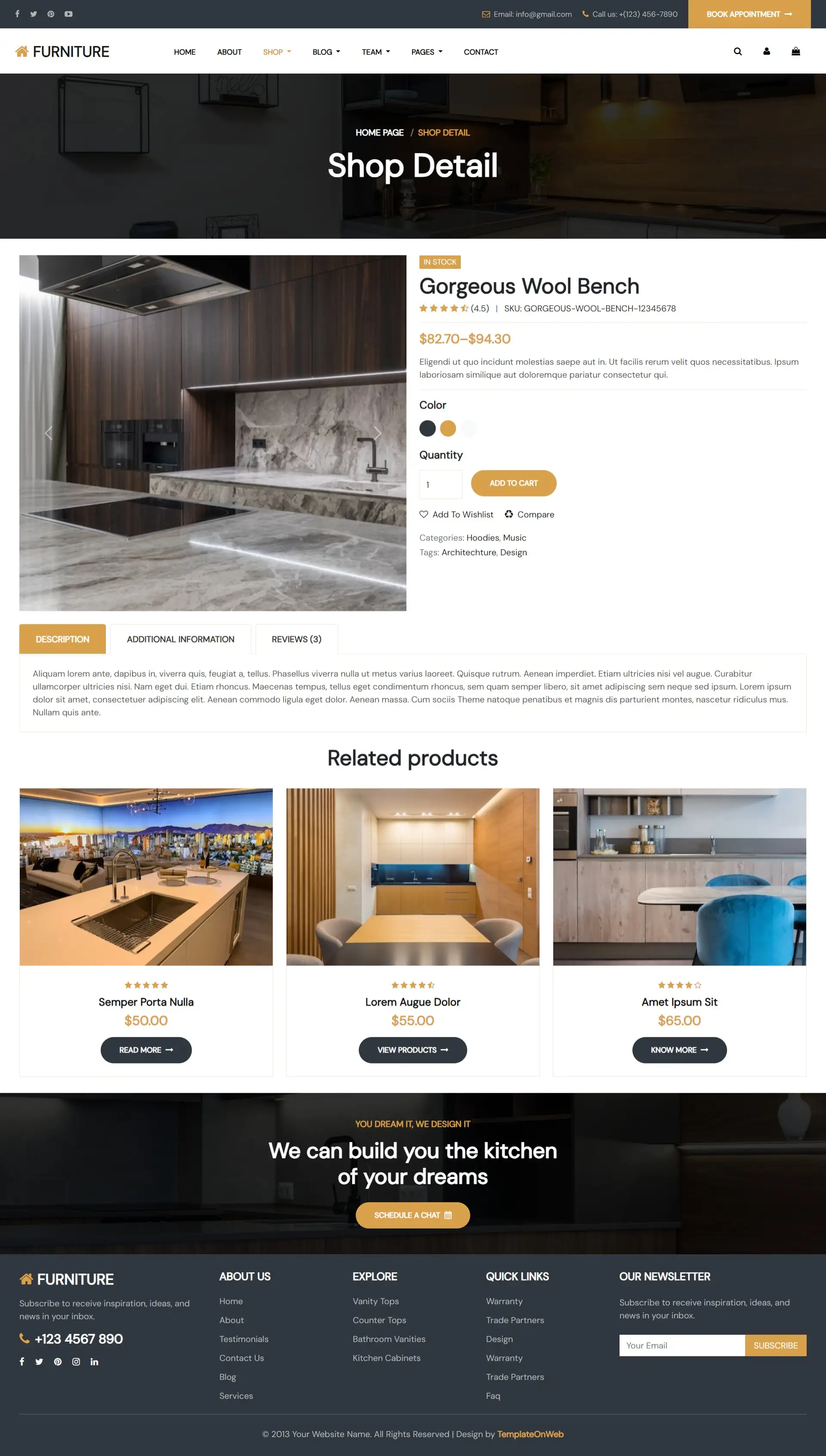 Buy interior furniture web template