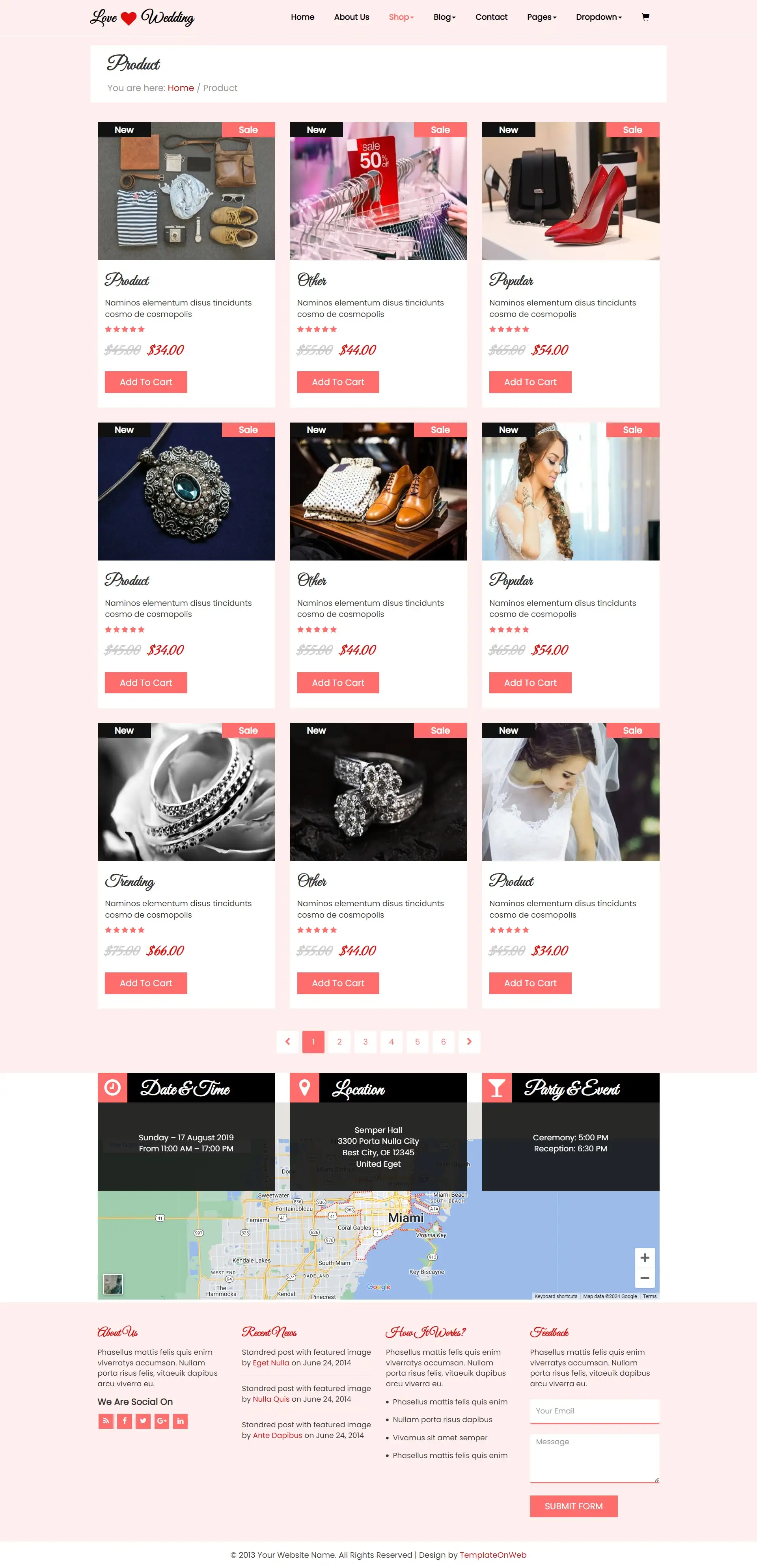Bride accessories shopping website template html