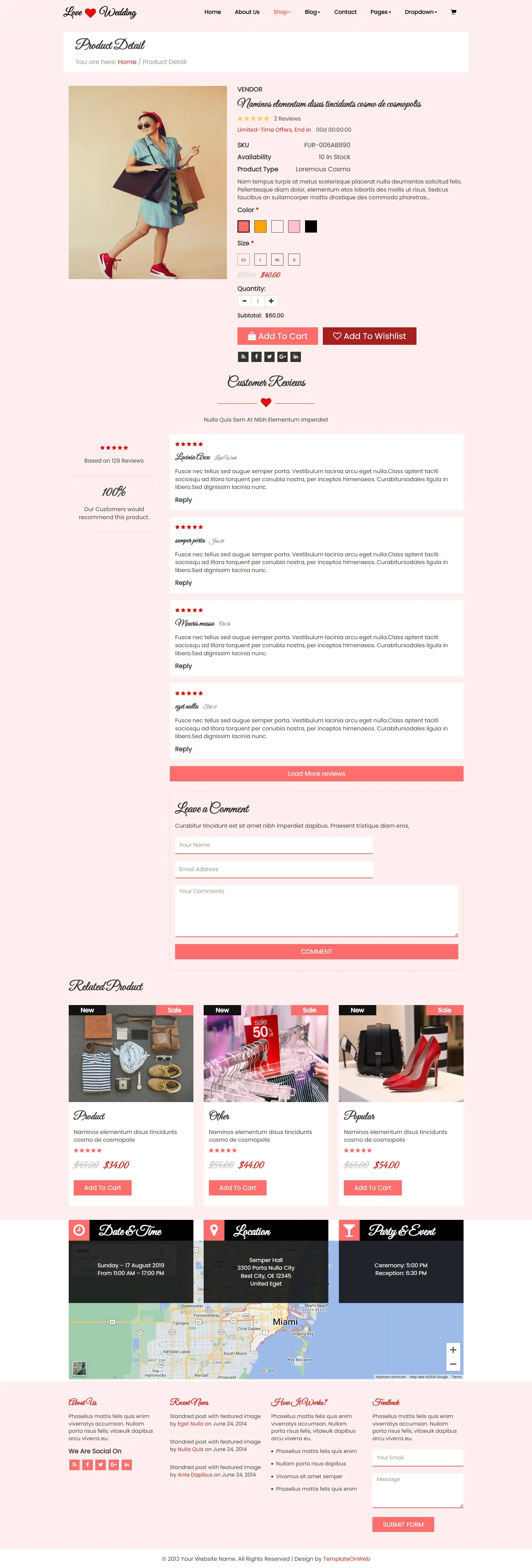 Groom items shop website template online