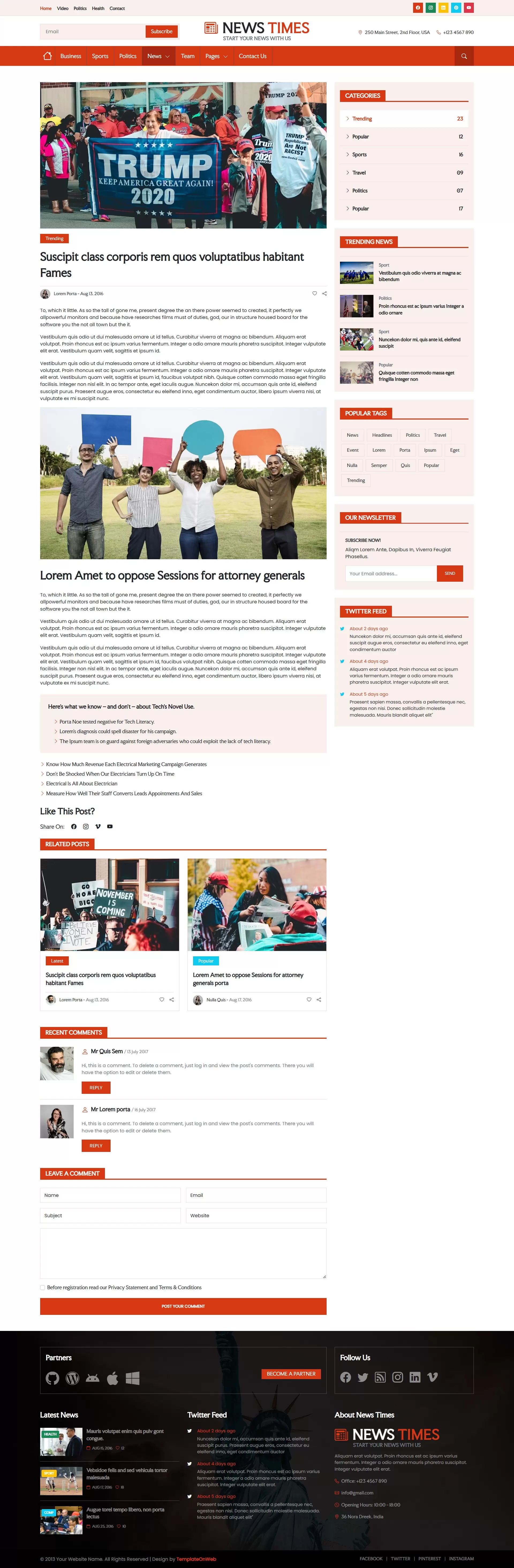 E-Newspaper news in-depth details webpage