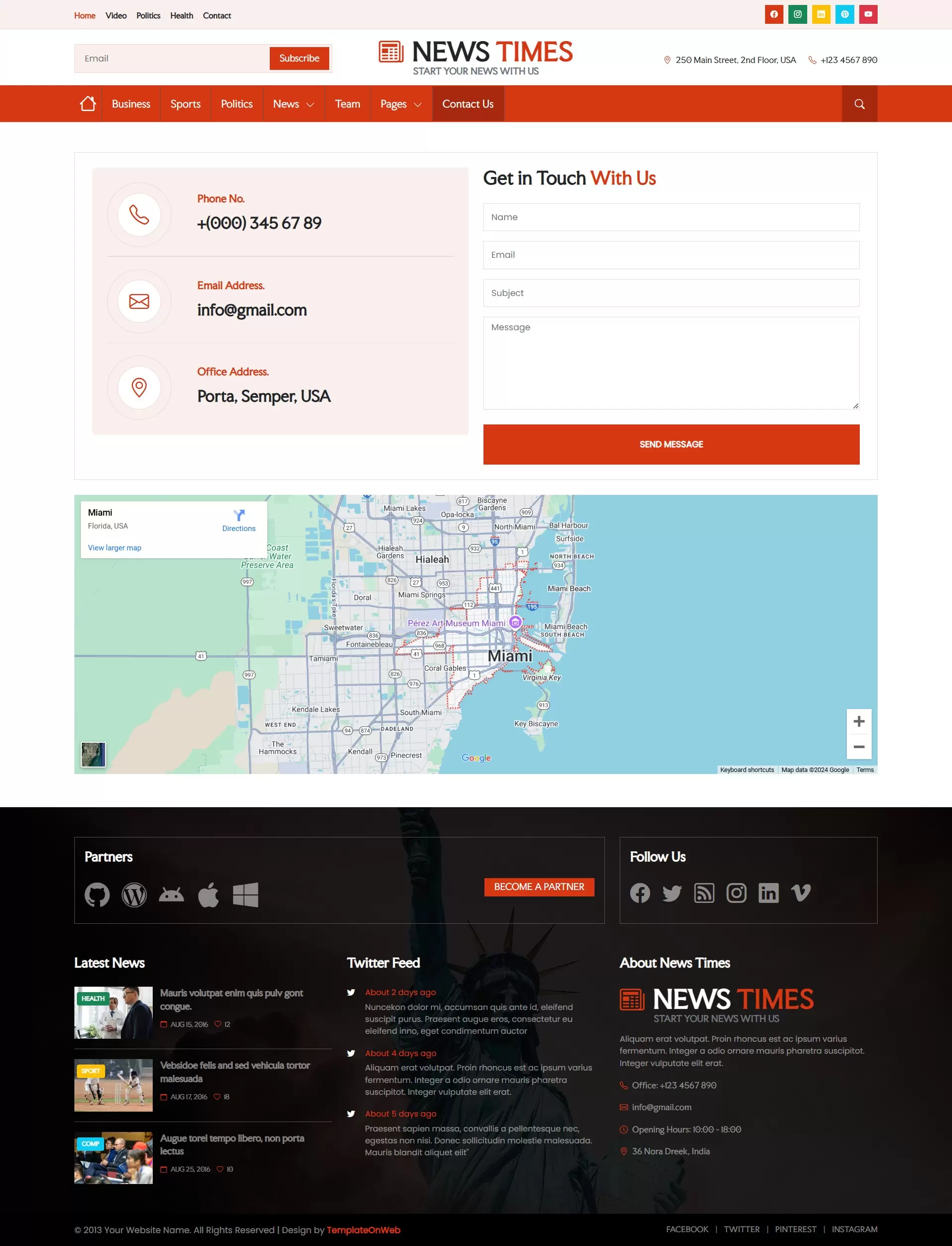 Digital newspaper provider contact details and location on map