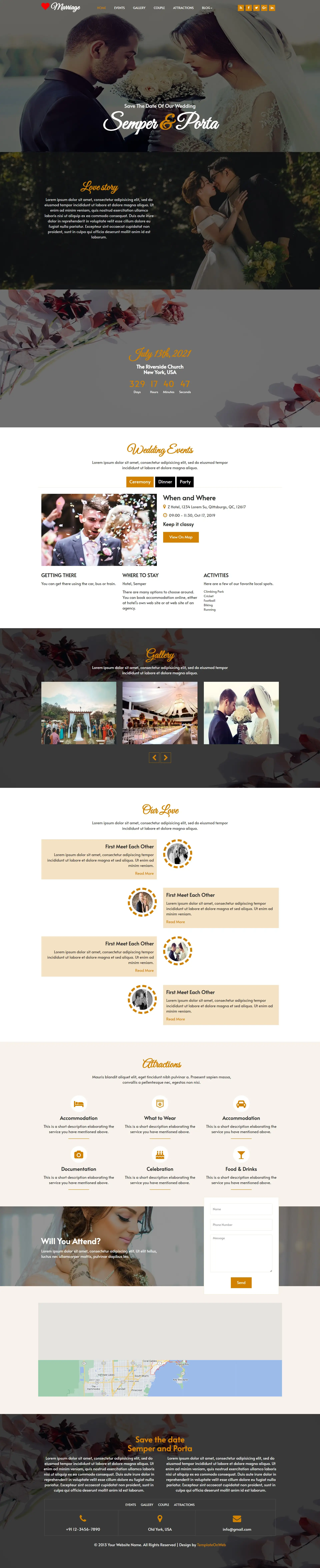 Marriage website template free download