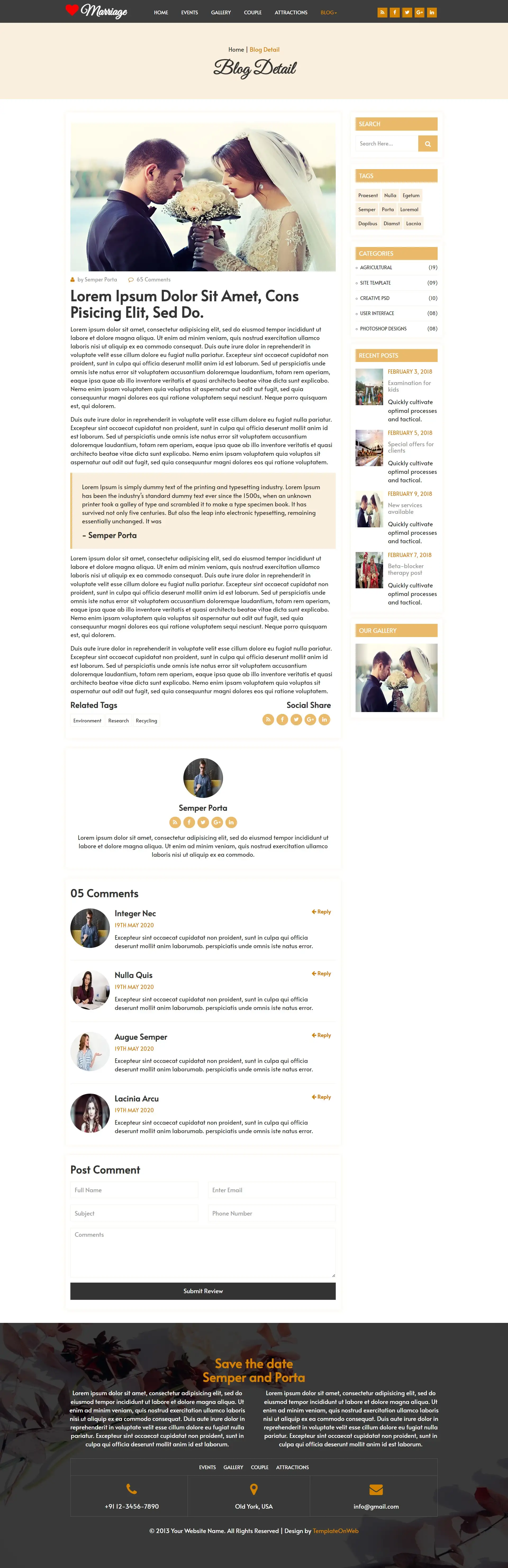 Marriage invitation details page bootstrap 5