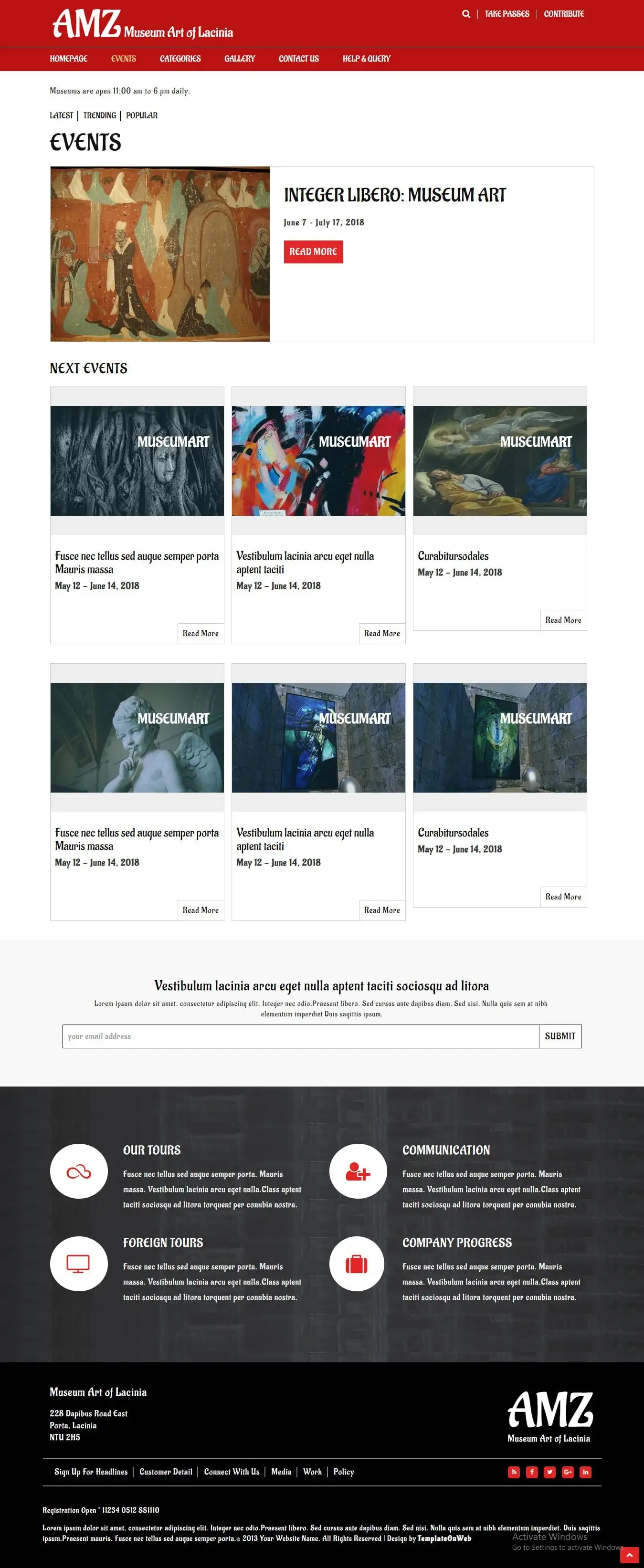 Painting Exhibition Events Page