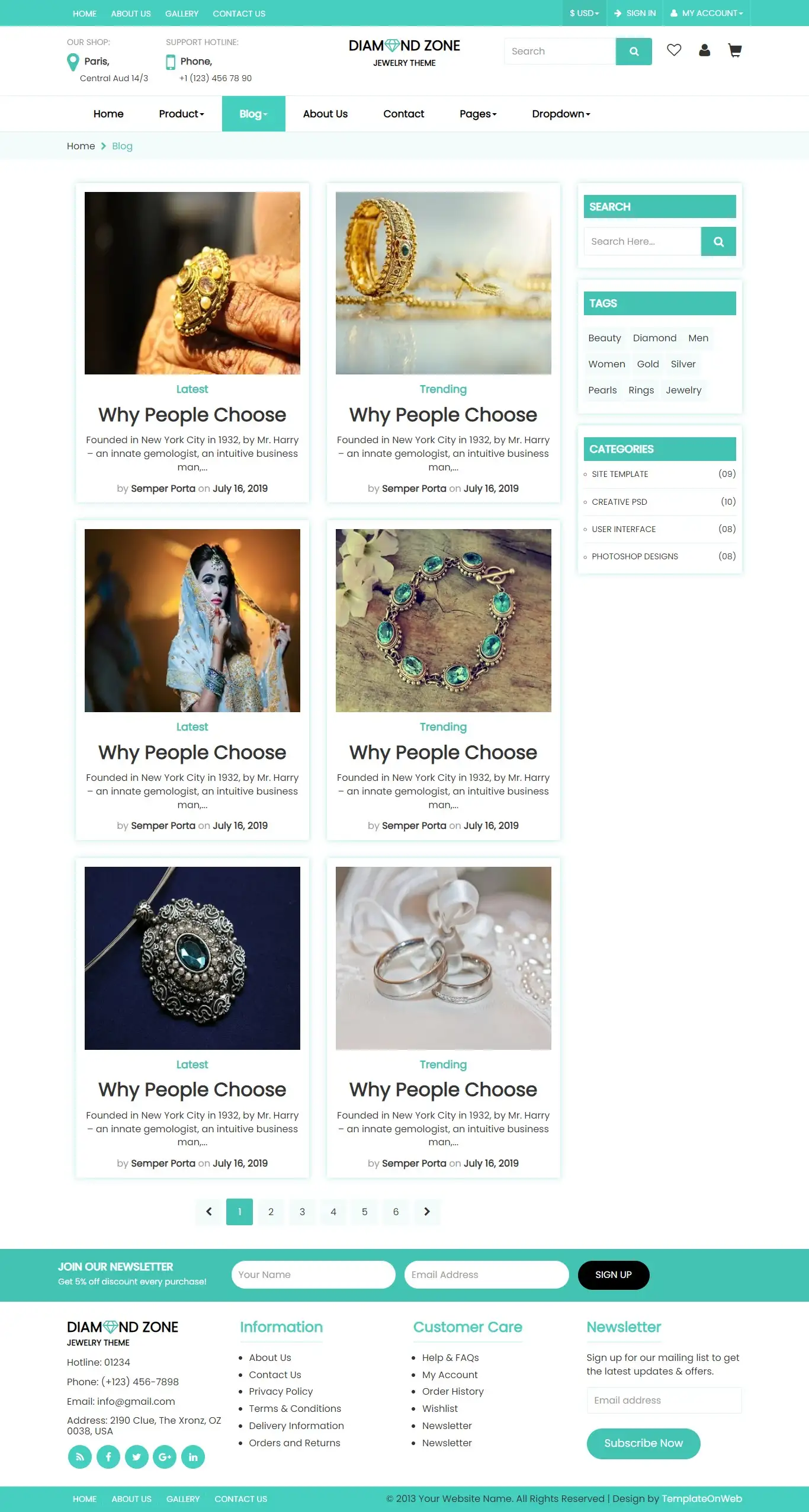 Golden jewelry blogs list