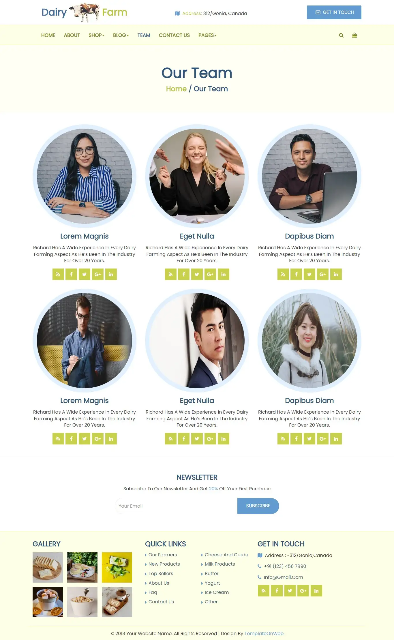 Cow milk dairy company team bootstrap