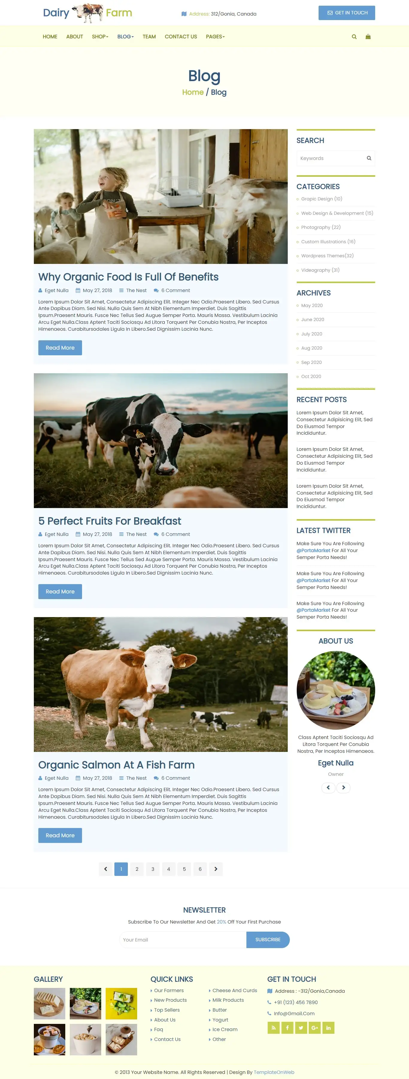 Responsive Dairy farm blogs