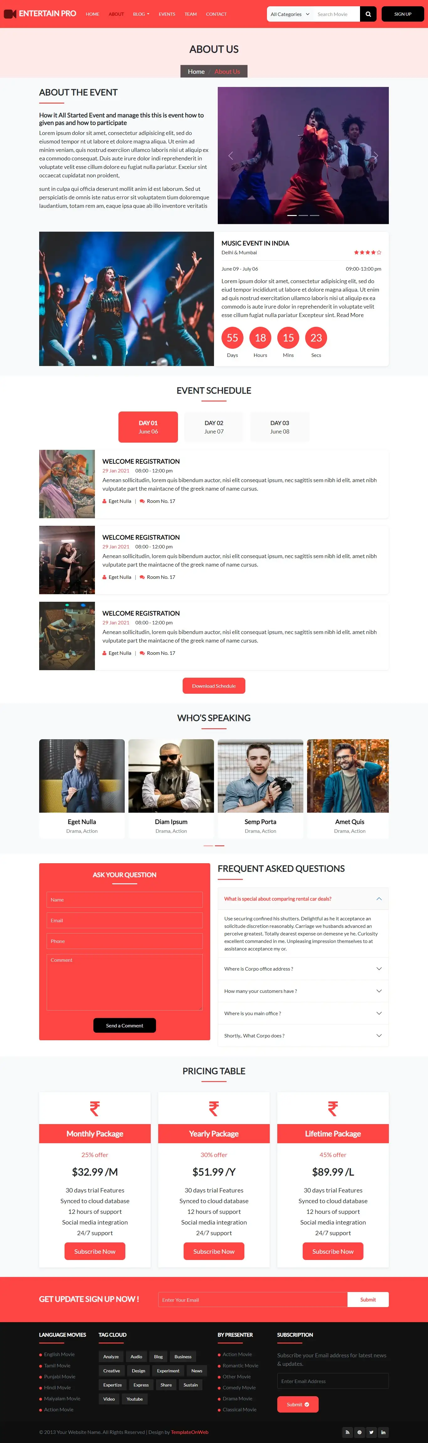 About film studio Bootstrap 5