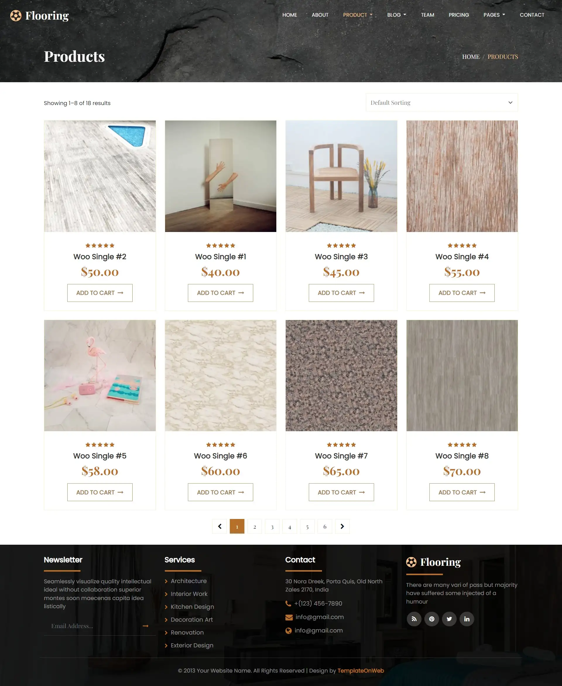 Flooring tiles products showcase online