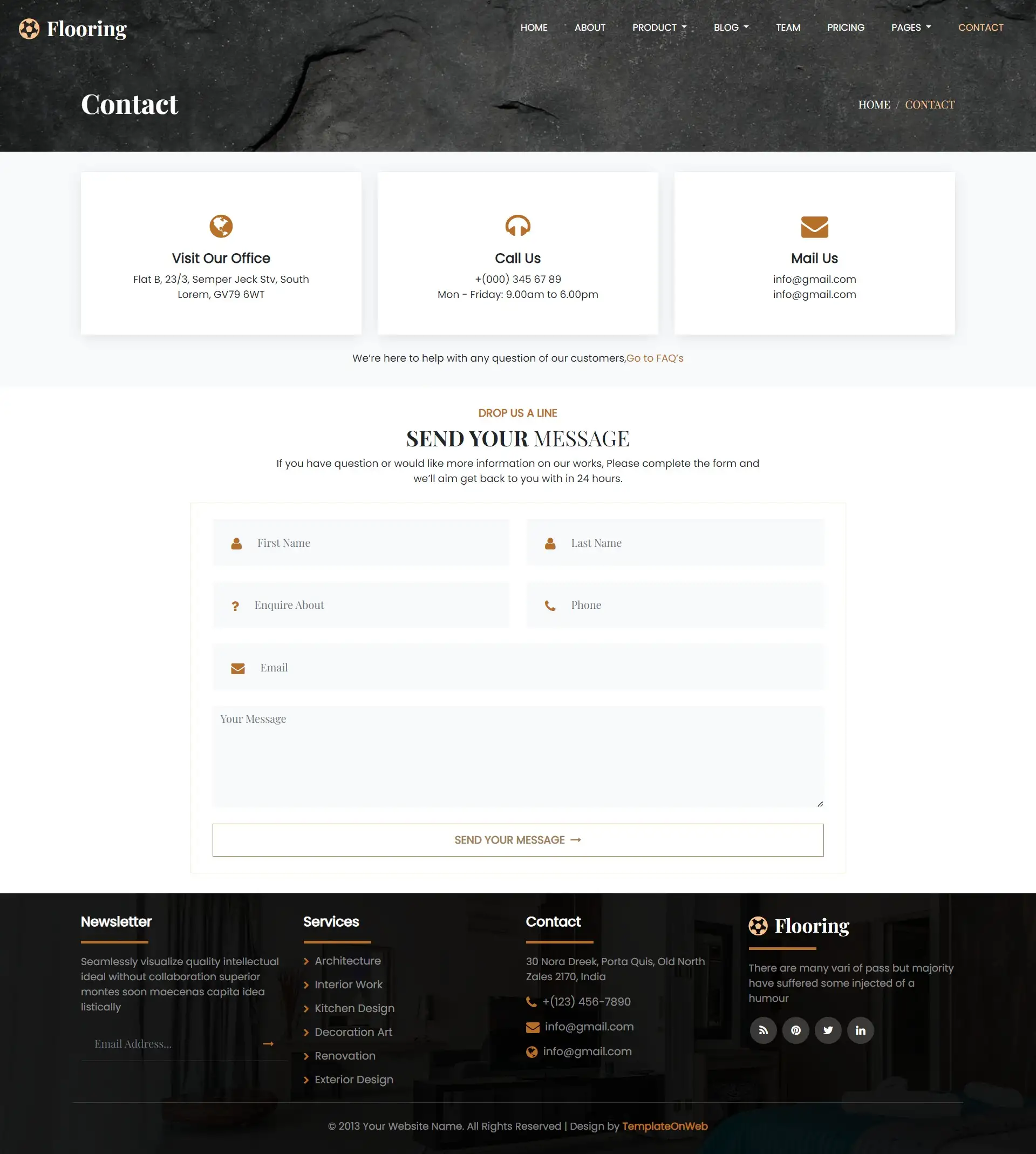 Tiles company contactus form html