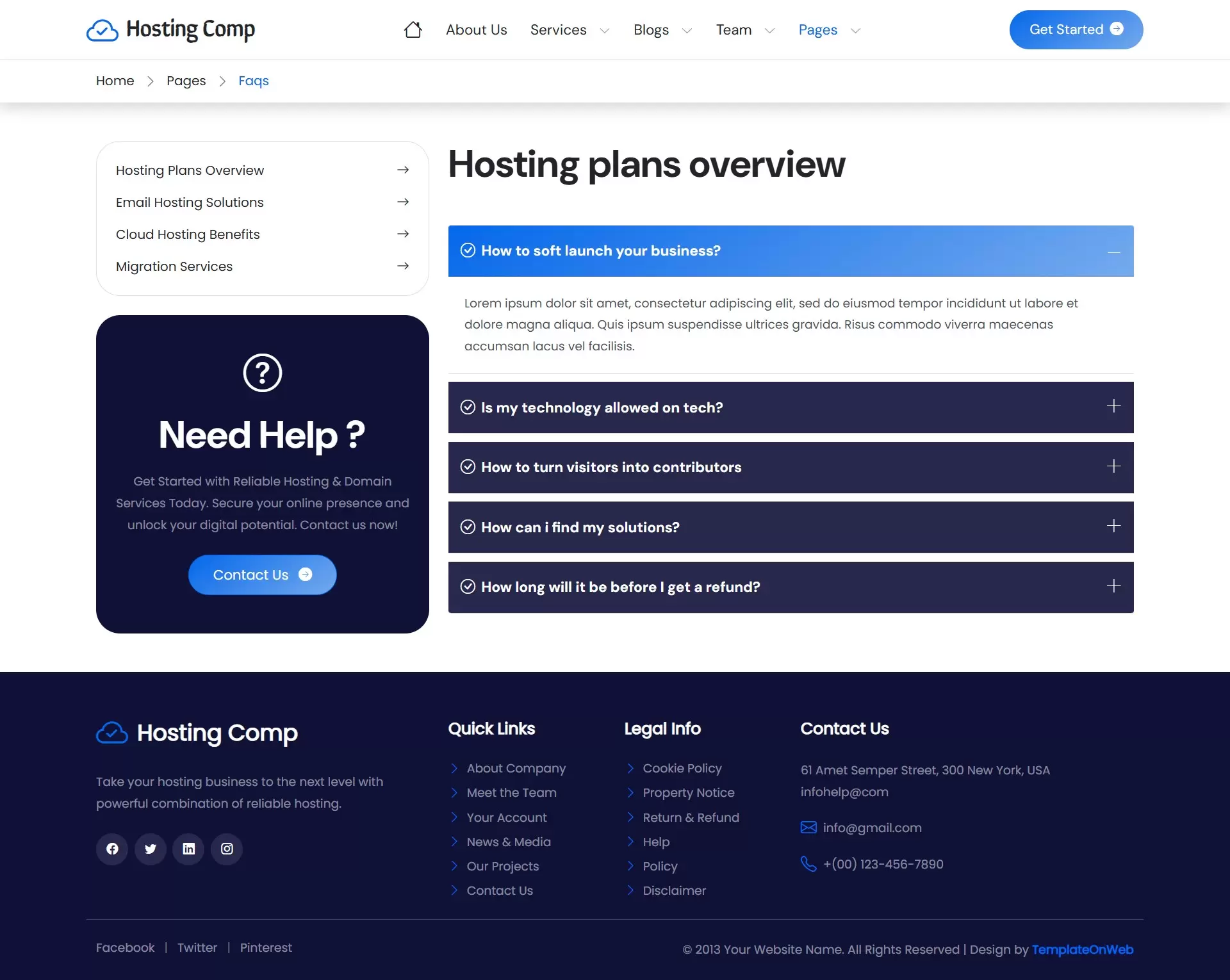 Faqs about Uptime stats, SSD storage, backups, support, etc