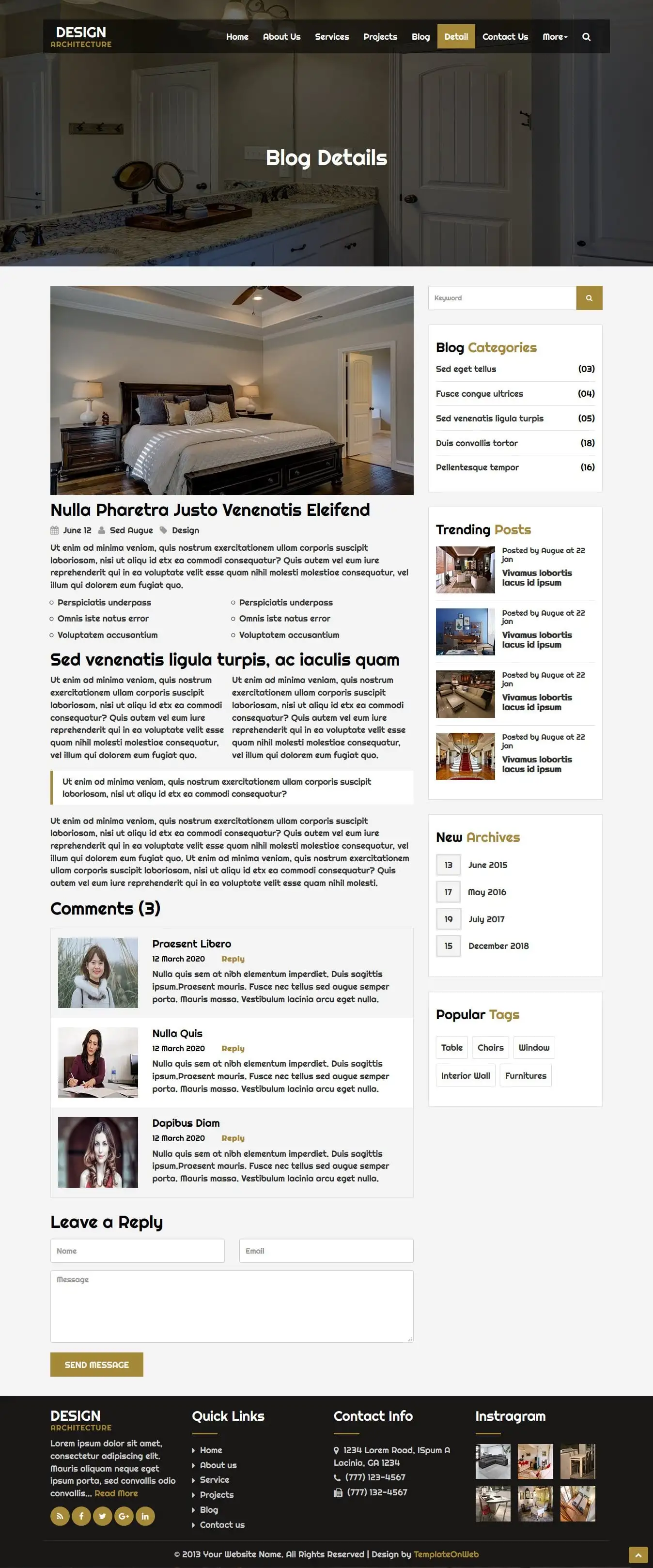 Architect blog detail page