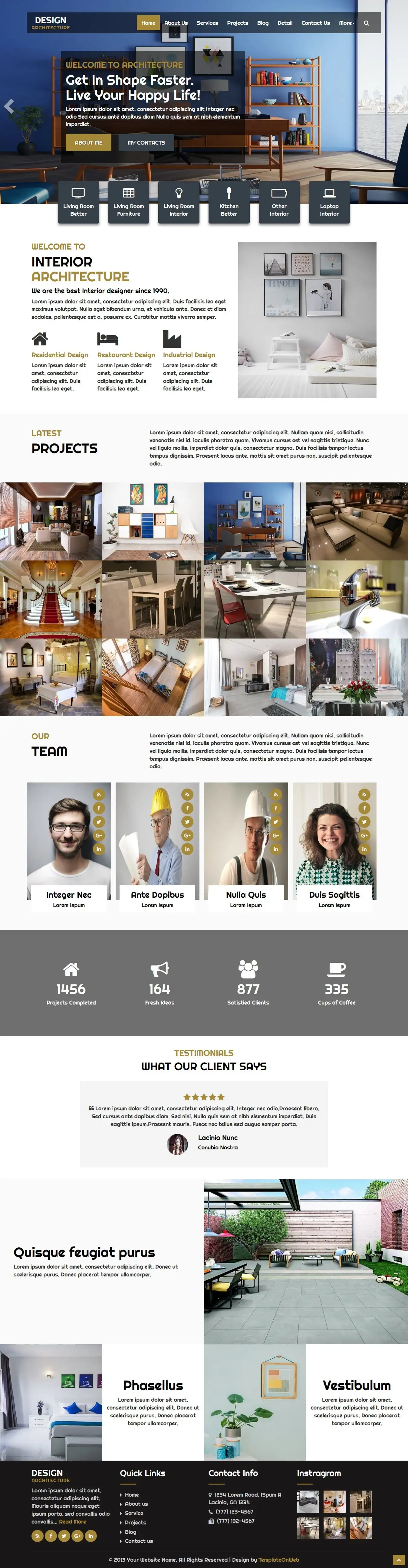 Home page template for architecture website