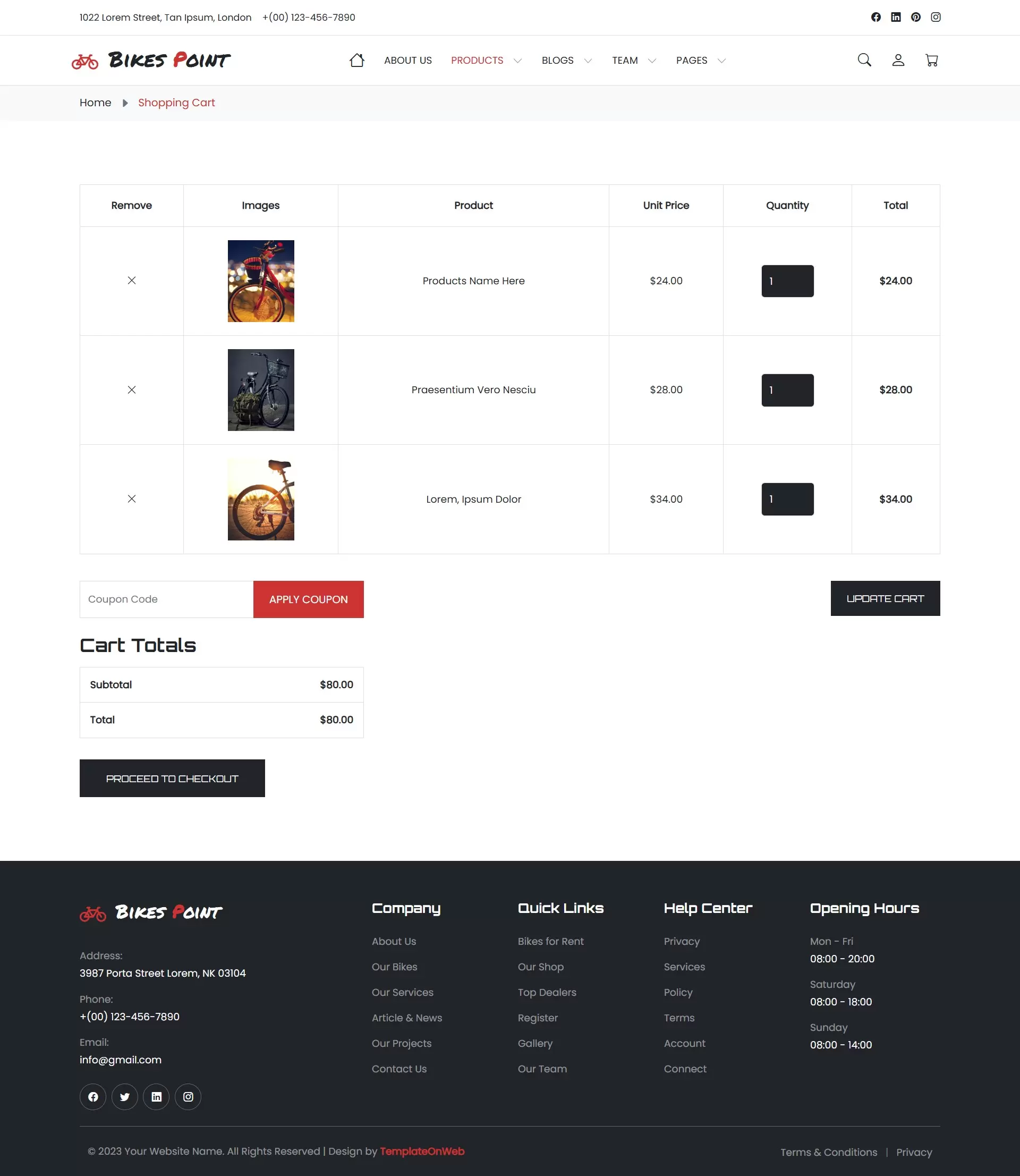 Shopping cart pages for seamless e-commerce functionality